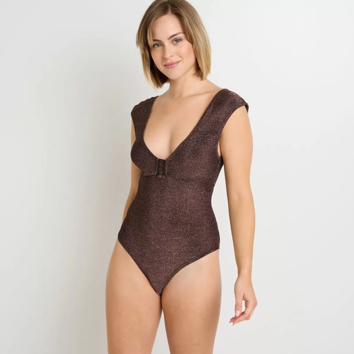 Body<FROUFROU BODY MANCHES COURTES MARRON