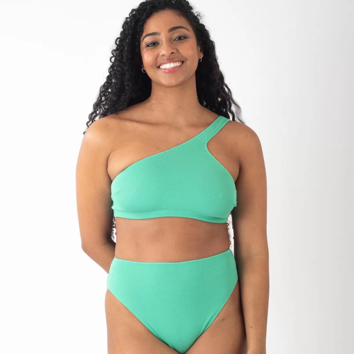 Maillot De Bain Poitrine Généreuse (e, F Et G) | Maillot De Bain 2 Pièces<GALA BRASSIERE MAILLE GAUFREE ONE SHOUL VERT D'EAU VERTD'EAU