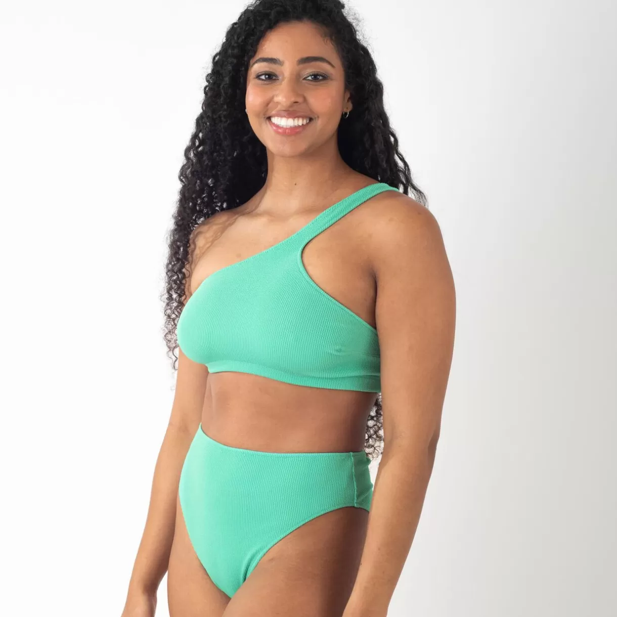 Maillot De Bain Poitrine Généreuse (e, F Et G) | Maillot De Bain 2 Pièces<GALA BRASSIERE MAILLE GAUFREE ONE SHOUL VERT D'EAU VERTD'EAU