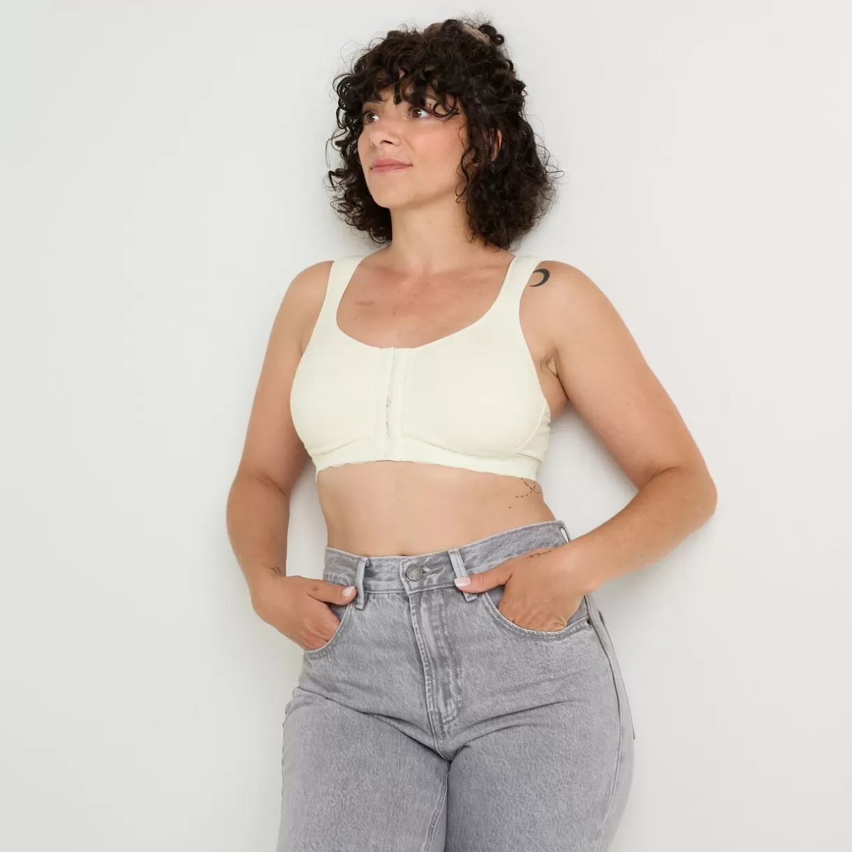 Soutien-gorge Sans-armatures / Triangle | Poitrine Généreuse (bonnets E, F Et G)<CANDICE BRASSIERE POST-OPERATOIRE ECRU