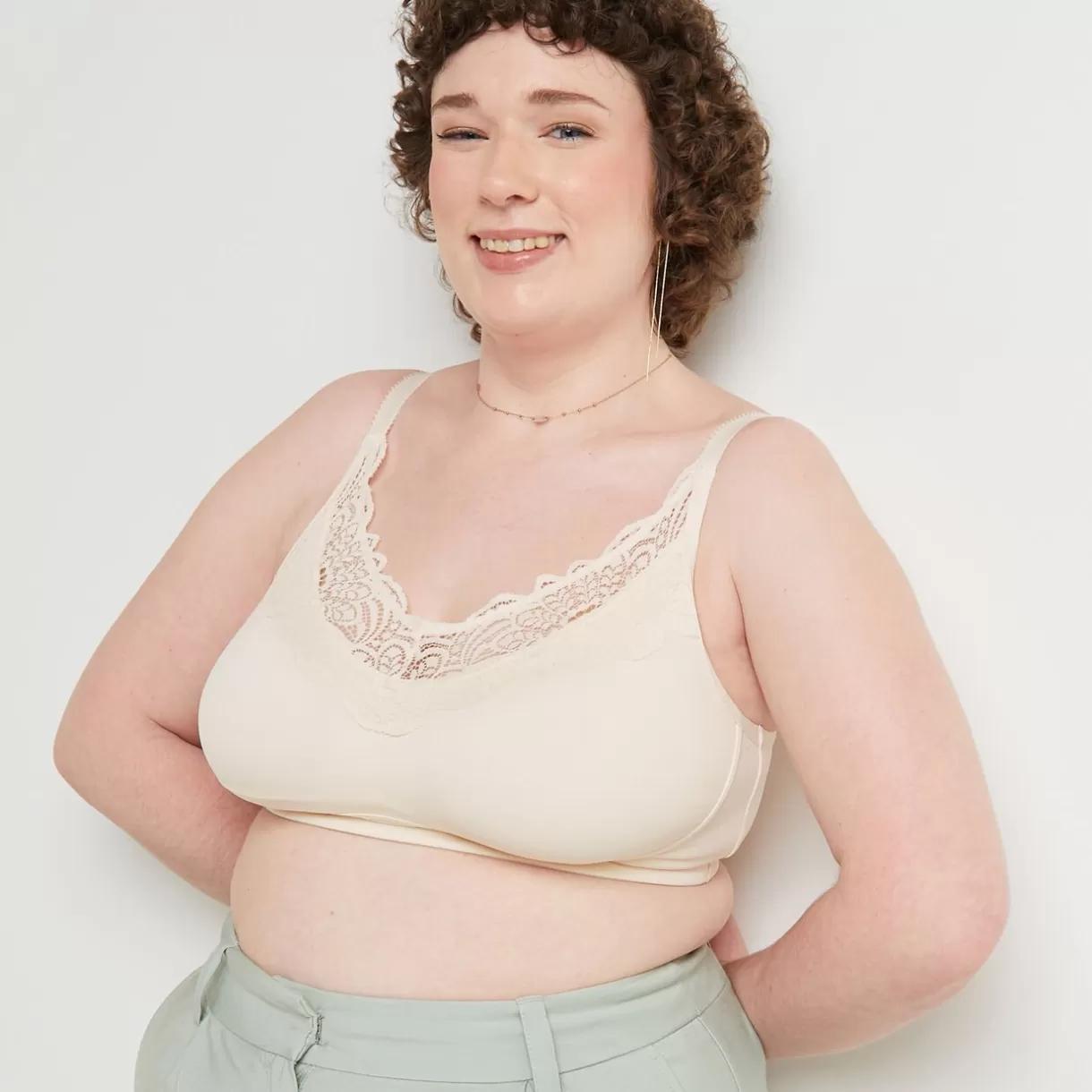Soutien-gorge Sans-armatures / Triangle<DENTELLE BRASSIERE POST-OPERATOIRE ECRU