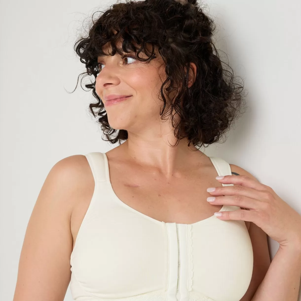 Soutien-gorge Sans-armatures / Triangle | Poitrine Généreuse (bonnets E, F Et G)<CANDICE BRASSIERE POST-OPERATOIRE ECRU