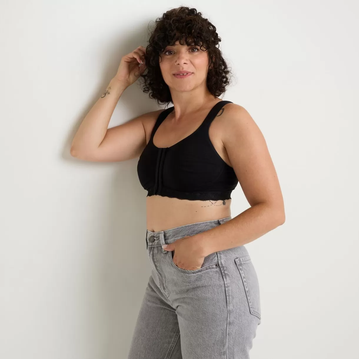Soutien-gorge Sans-armatures / Triangle | Poitrine Généreuse (bonnets E, F Et G)<CANDICE BRASSIERE POST-OPERATOIRE NOIR
