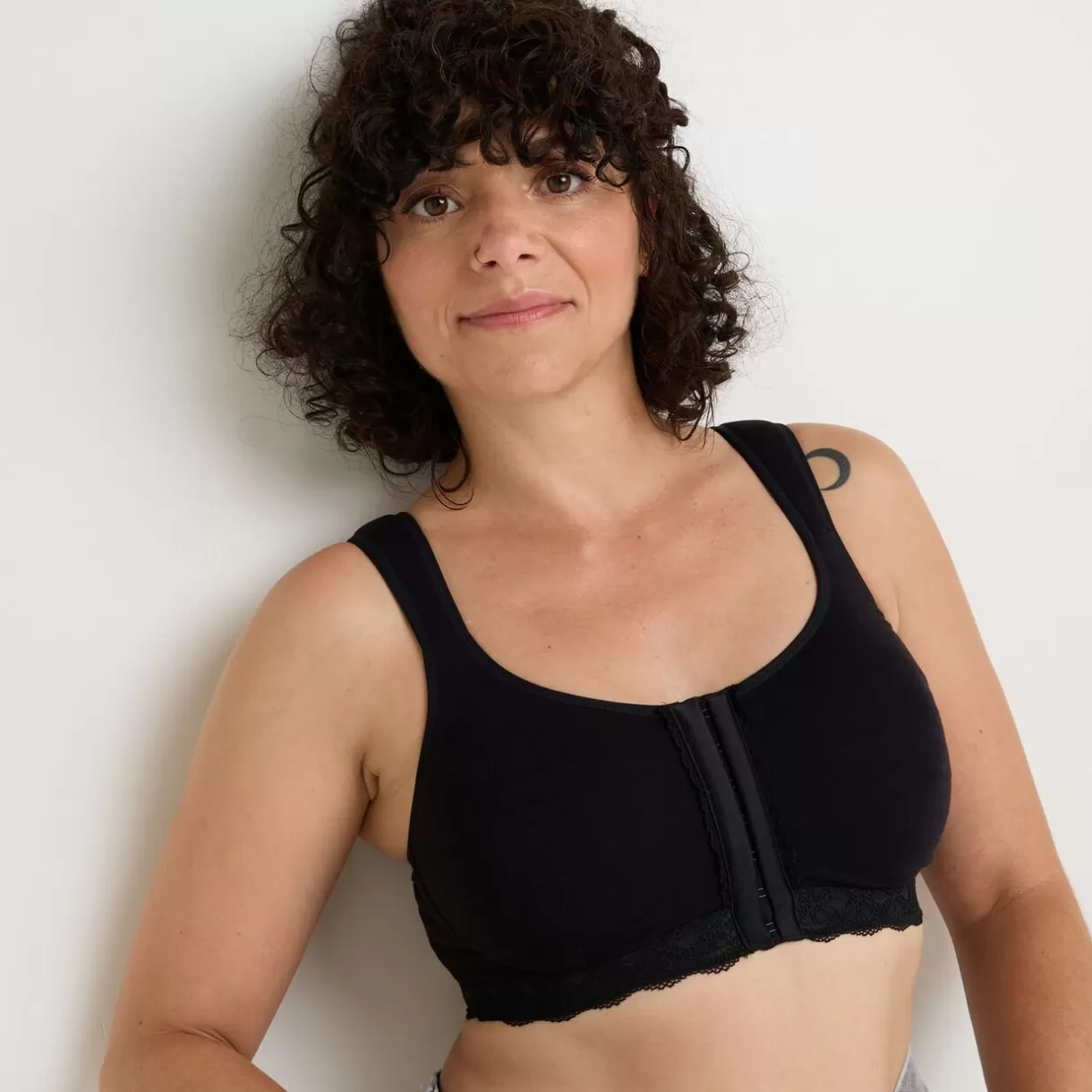Soutien-gorge Sans-armatures / Triangle | Poitrine Généreuse (bonnets E, F Et G)<CANDICE BRASSIERE POST-OPERATOIRE NOIR