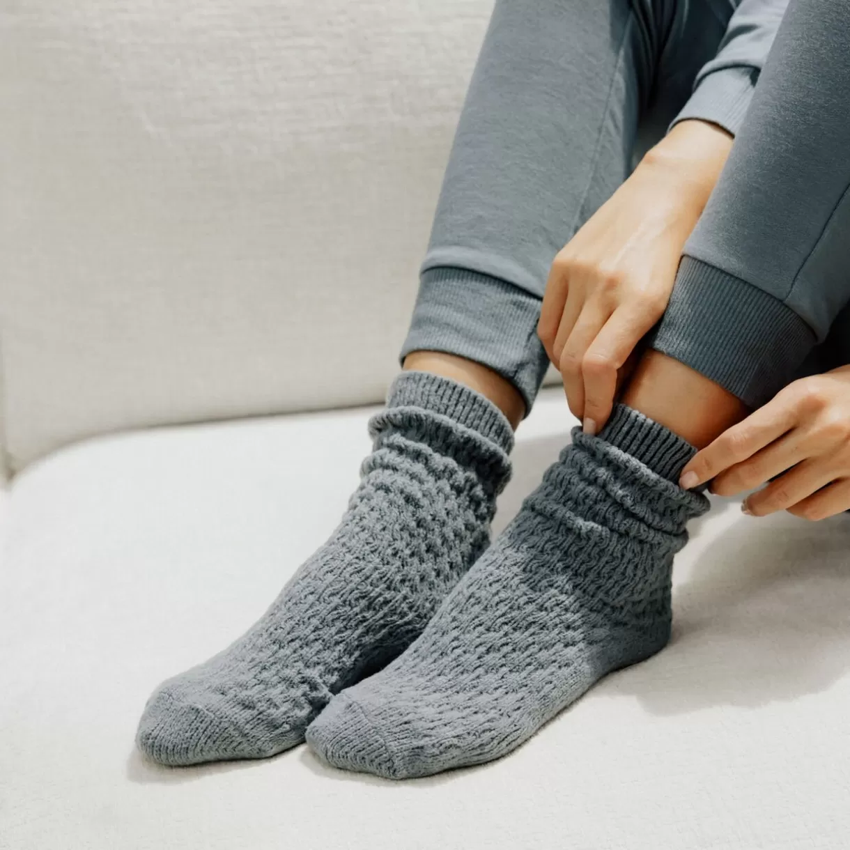 Chaussettes / Chaussons | Chaussons / Chaussettes<ABEILLE CHAUSSETTES MAILLE PETROLE