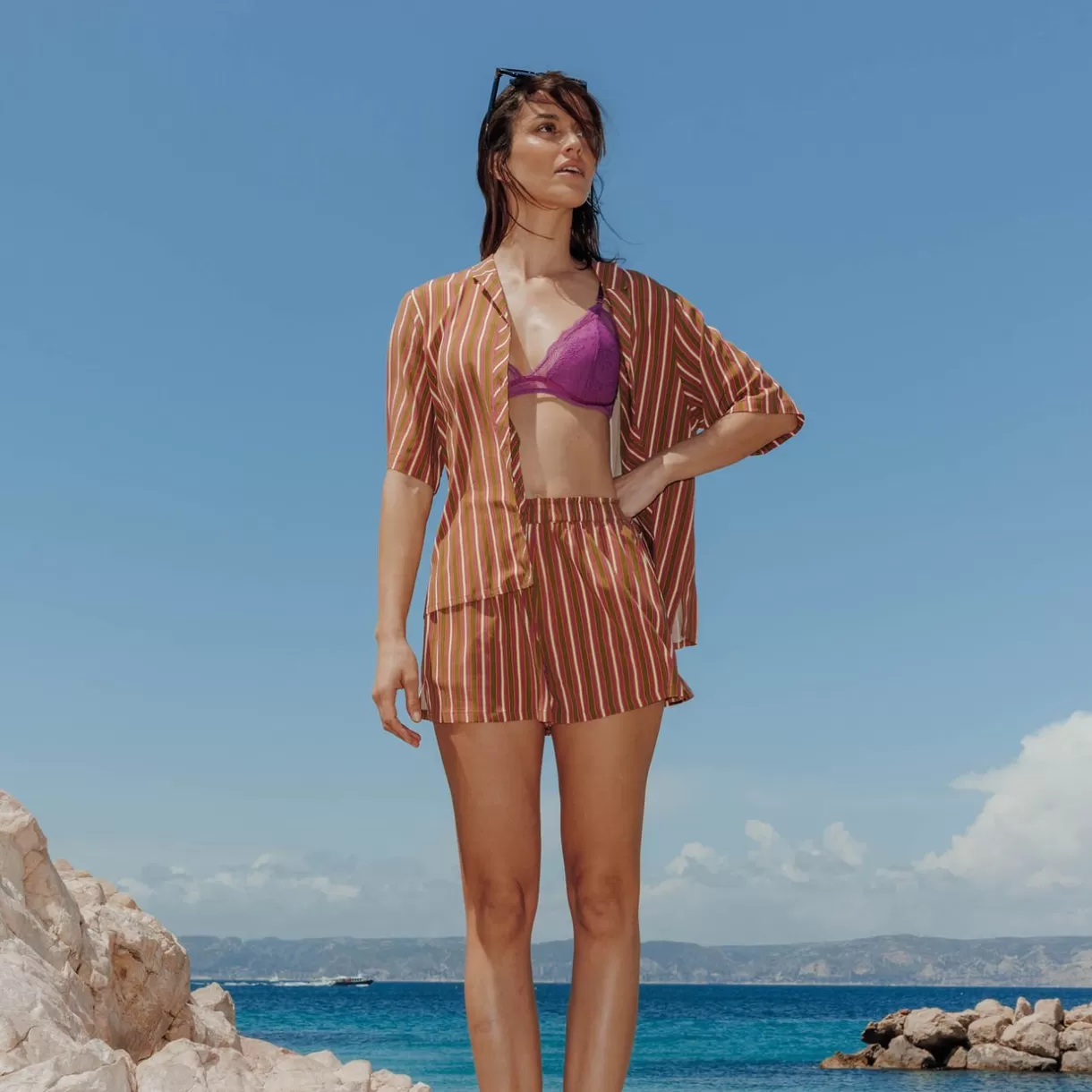 Haut De Pyjama | Pyjama<FARNIENTE CHEMISE MANCHES COURTES MULTICO ROSE MULTICOROSE