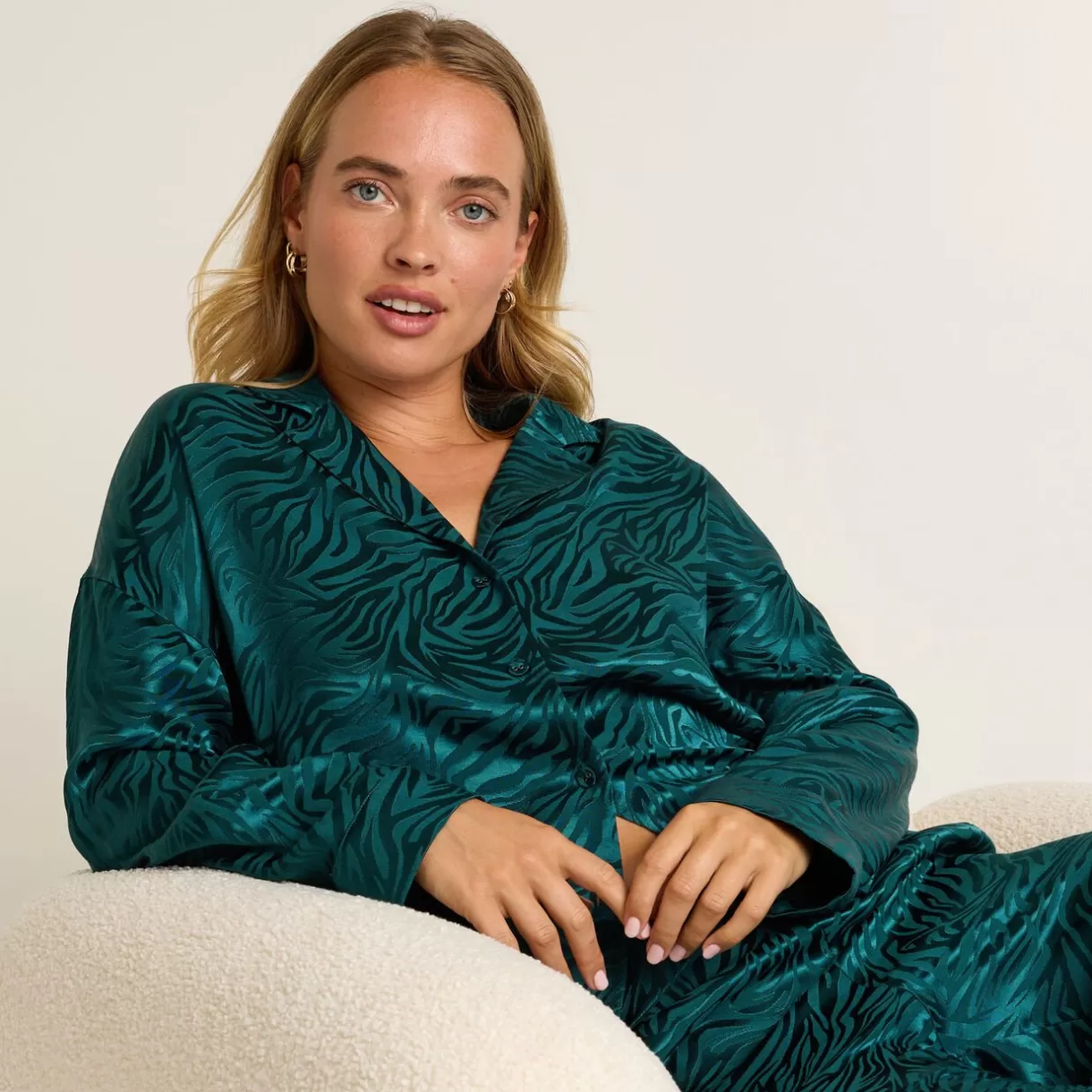 Pyjama | Haut De Pyjama<FRIMOUSSE CHEMISE SATIN VERT FONCE VERTFONCE