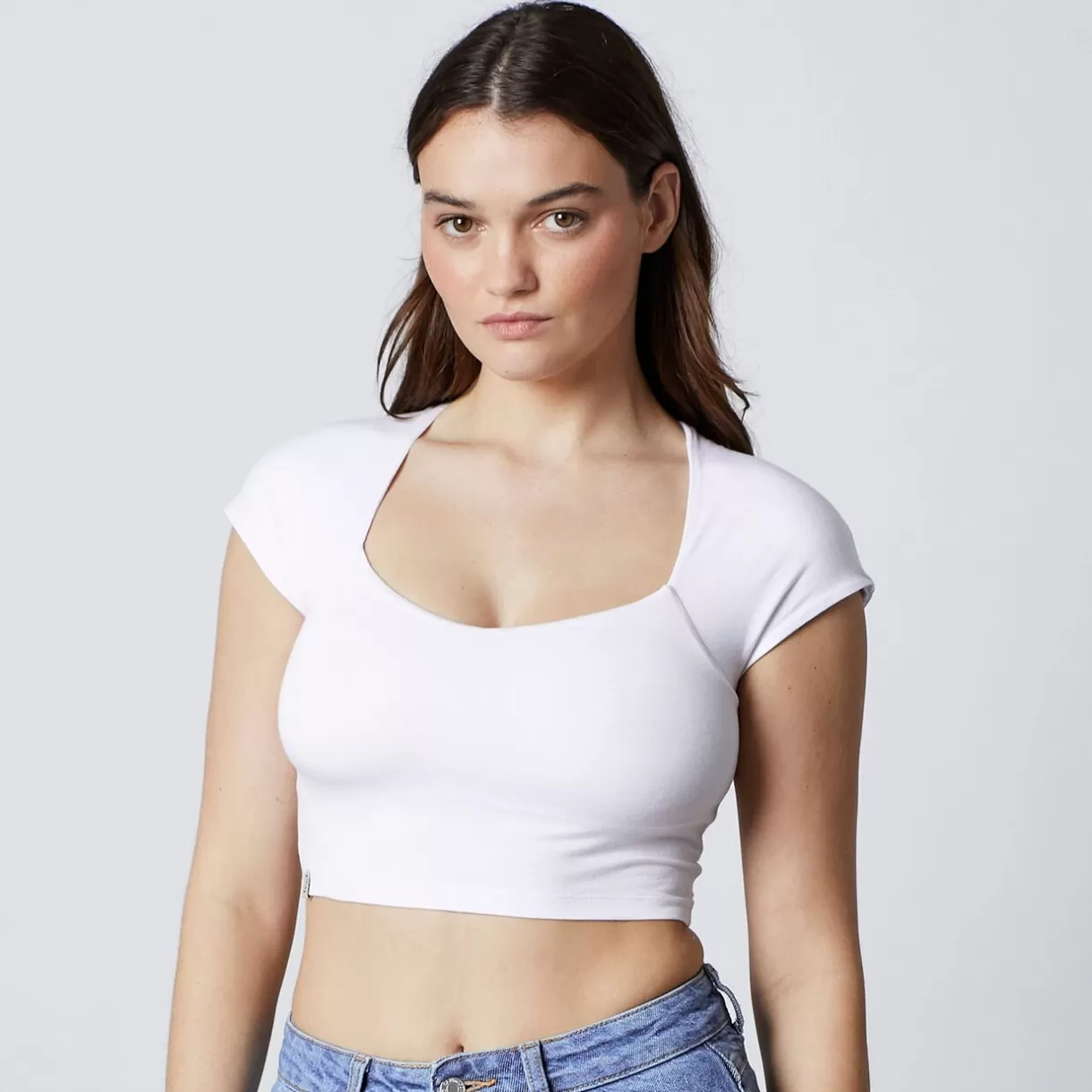 Haut De Pyjama<ILANA CROP TOP MANCHES COURTES BLANC