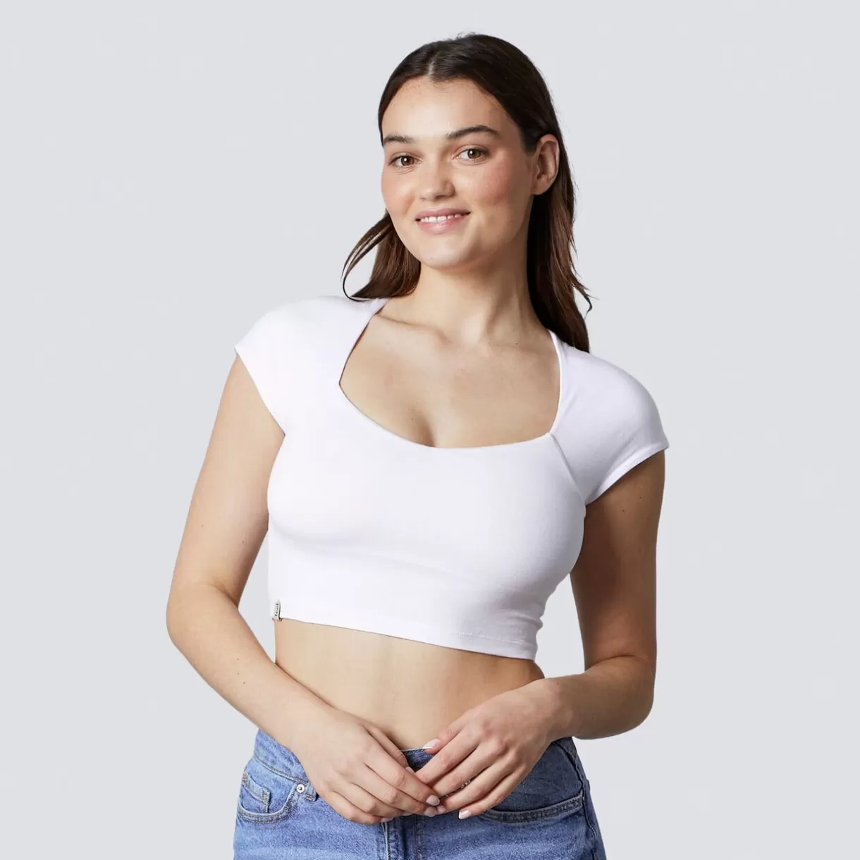 Haut De Pyjama<ILANA CROP TOP MANCHES COURTES BLANC