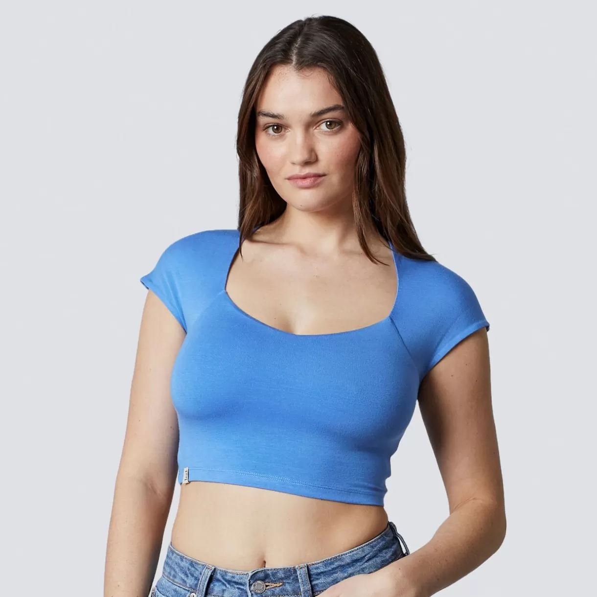 Haut De Pyjama<ILANA CROP TOP MANCHES COURTES BLEU