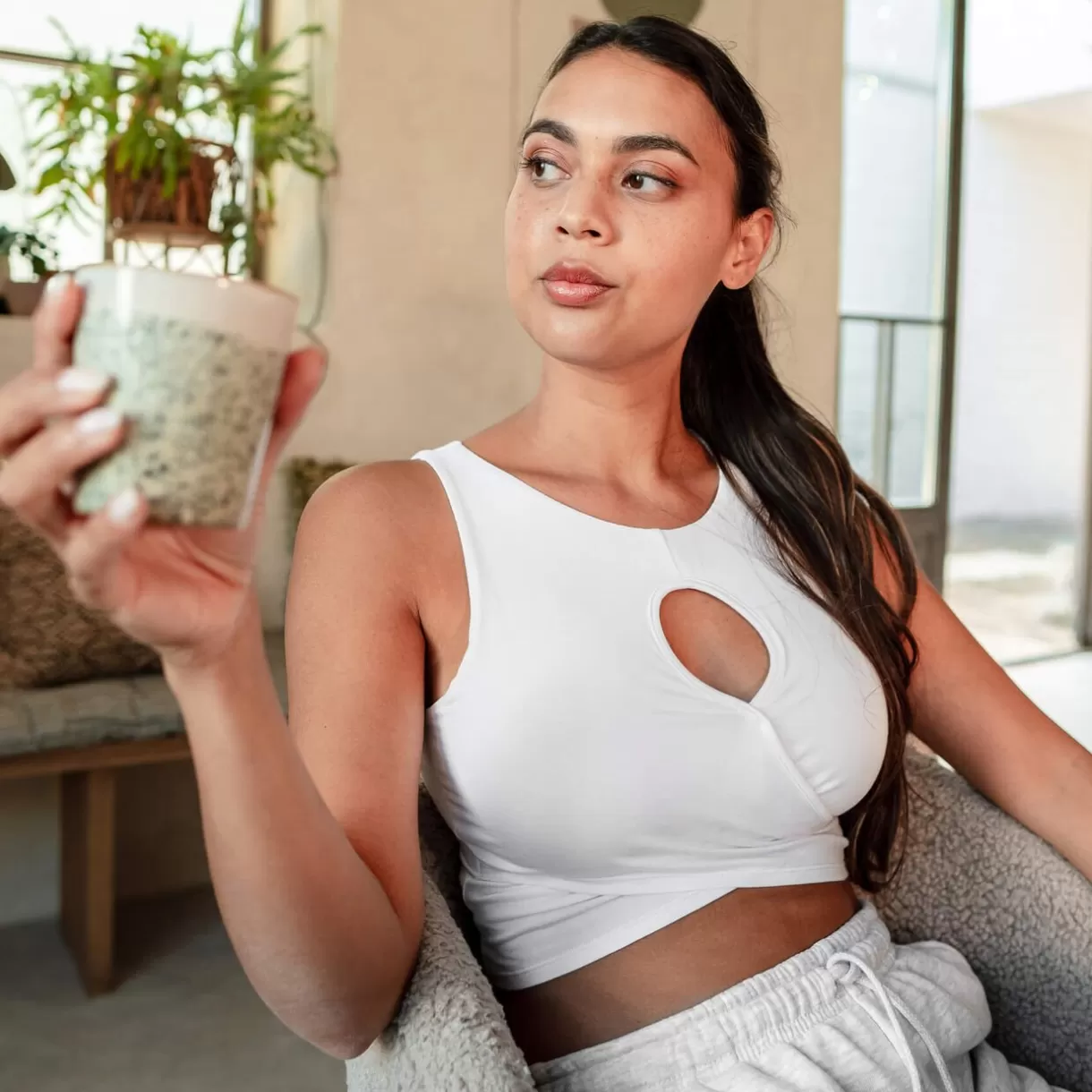 Haut De Pyjama | Soutien-gorge Sans-armatures / Triangle<IRIS CROPTOP BLANC