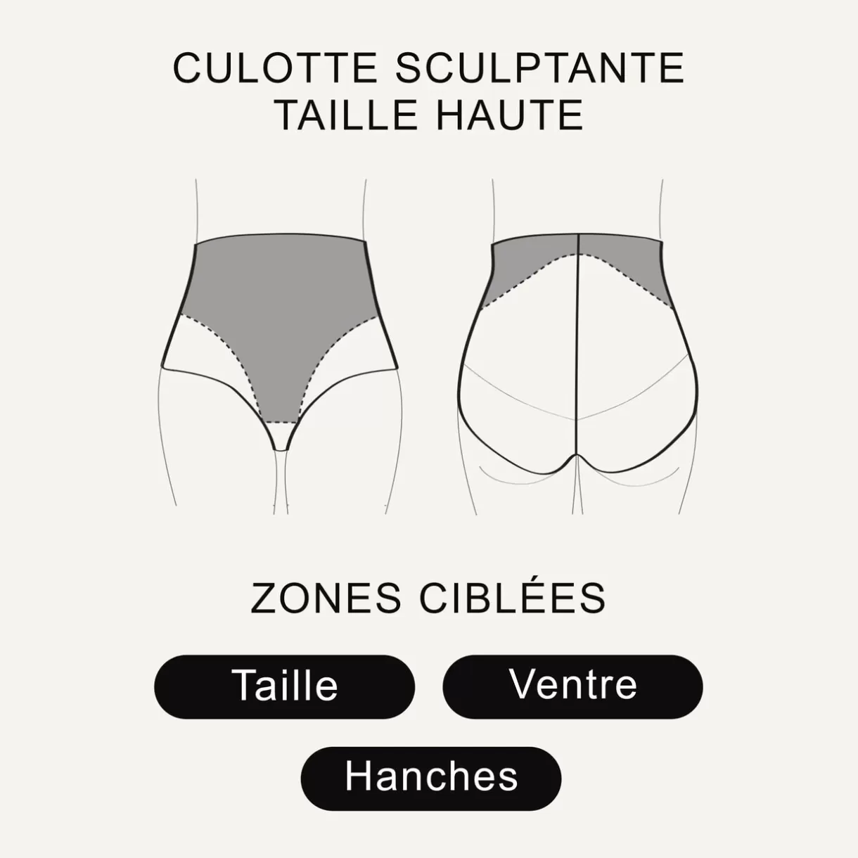 Ventre Plat / Gainant<BELIEVE CULOTTE HAUTE MICROFIBRE NATUREL