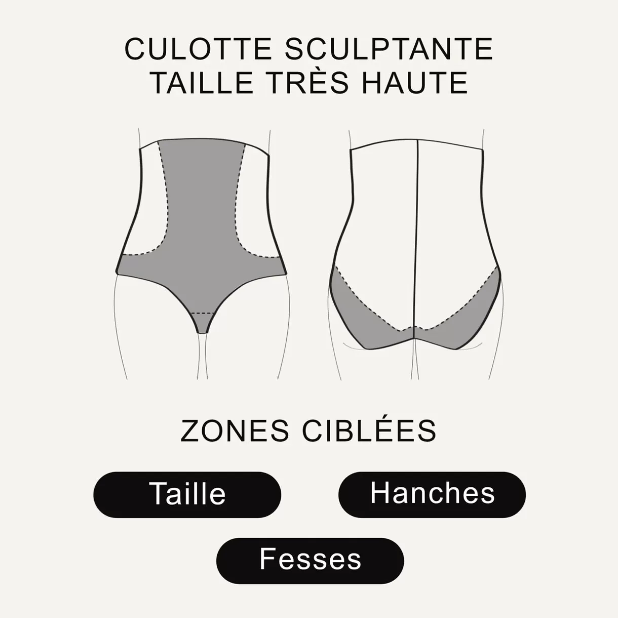 Ventre Plat / Gainant<BELIEVE CULOTTE TRES HAUTE MICROFIBRE NOIR