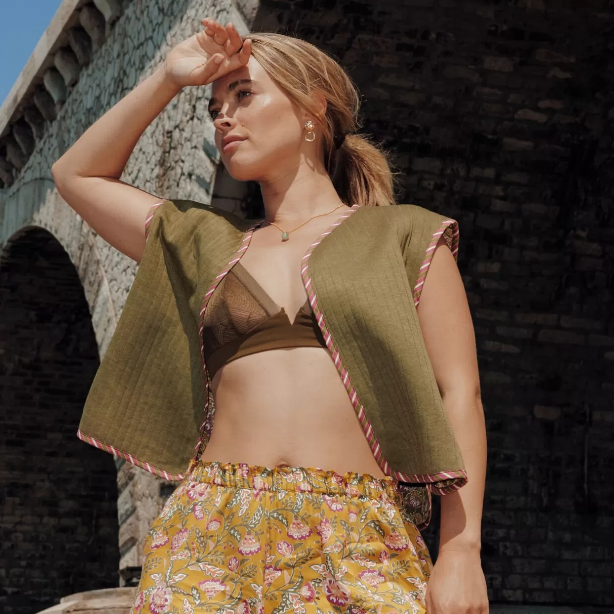 Haut De Pyjama | Pyjama<FRIDA GILET SANS MANCHES MULTICO VERT MULTICOVERT