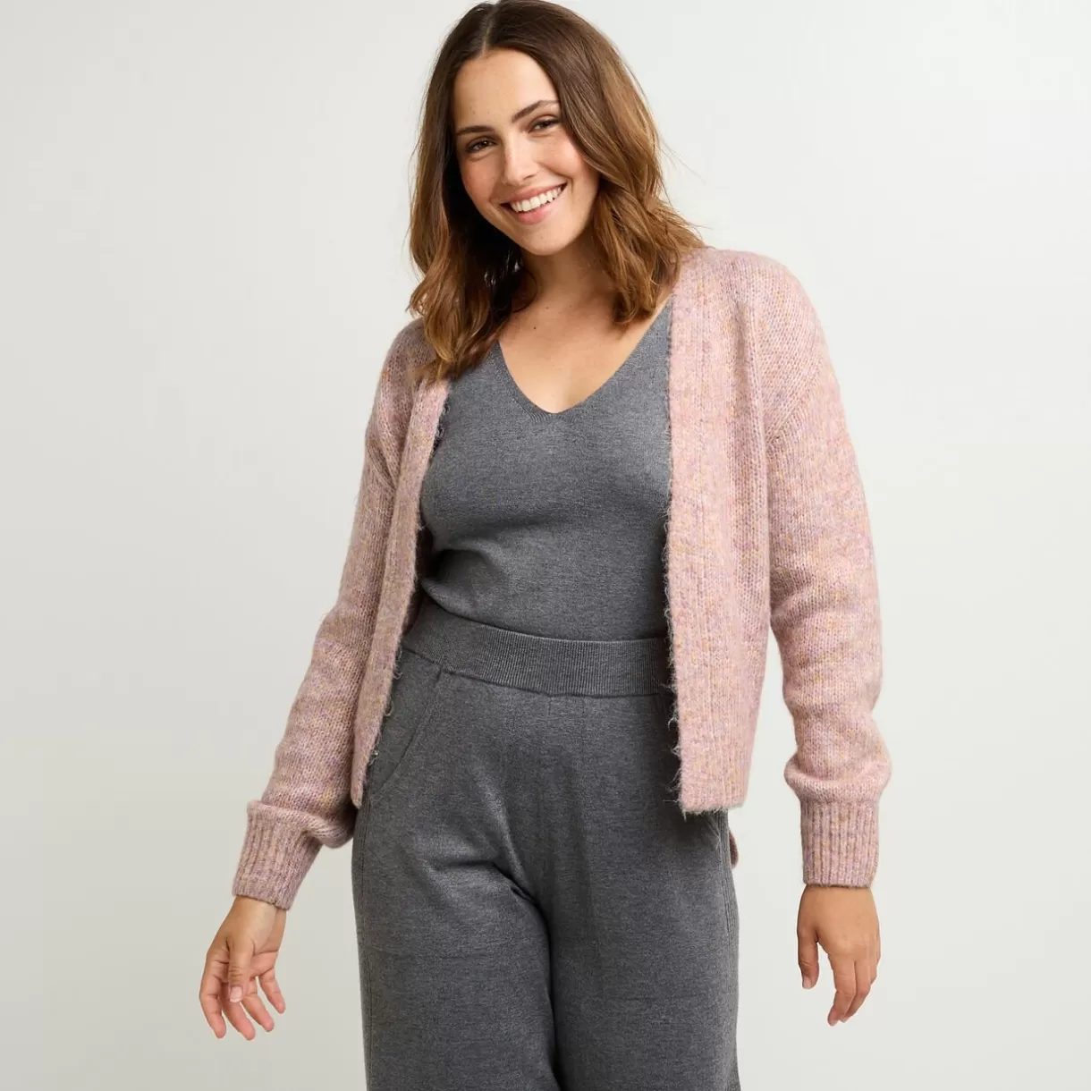 Haut De Pyjama | Peignoir / Déshabillé / Gilet<FRAMBOISE GILET TRICOT ROSE