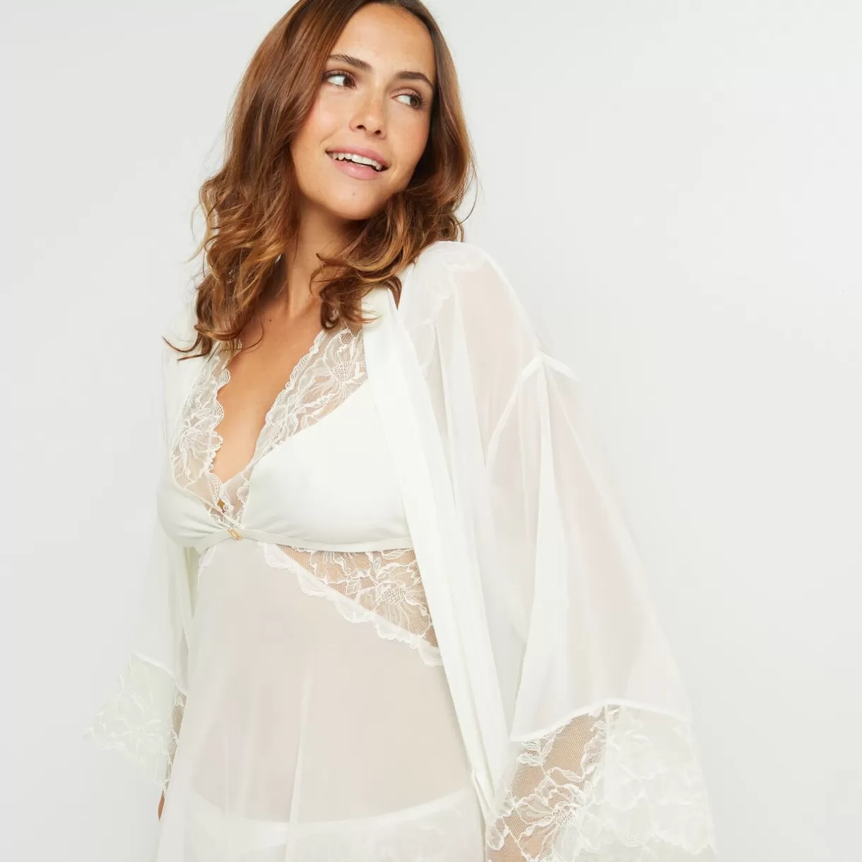 Lingerie De Nuit Sexy | Peignoir / Déshabillé / Gilet<DIANA KIMONO ECRU