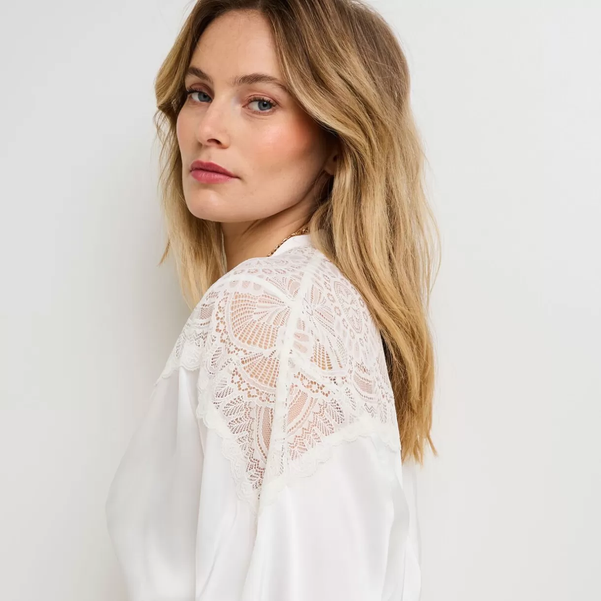 Lingerie De Nuit Sexy | Peignoir / Déshabillé / Gilet<GLADYS KIMONO SATIN BLANC