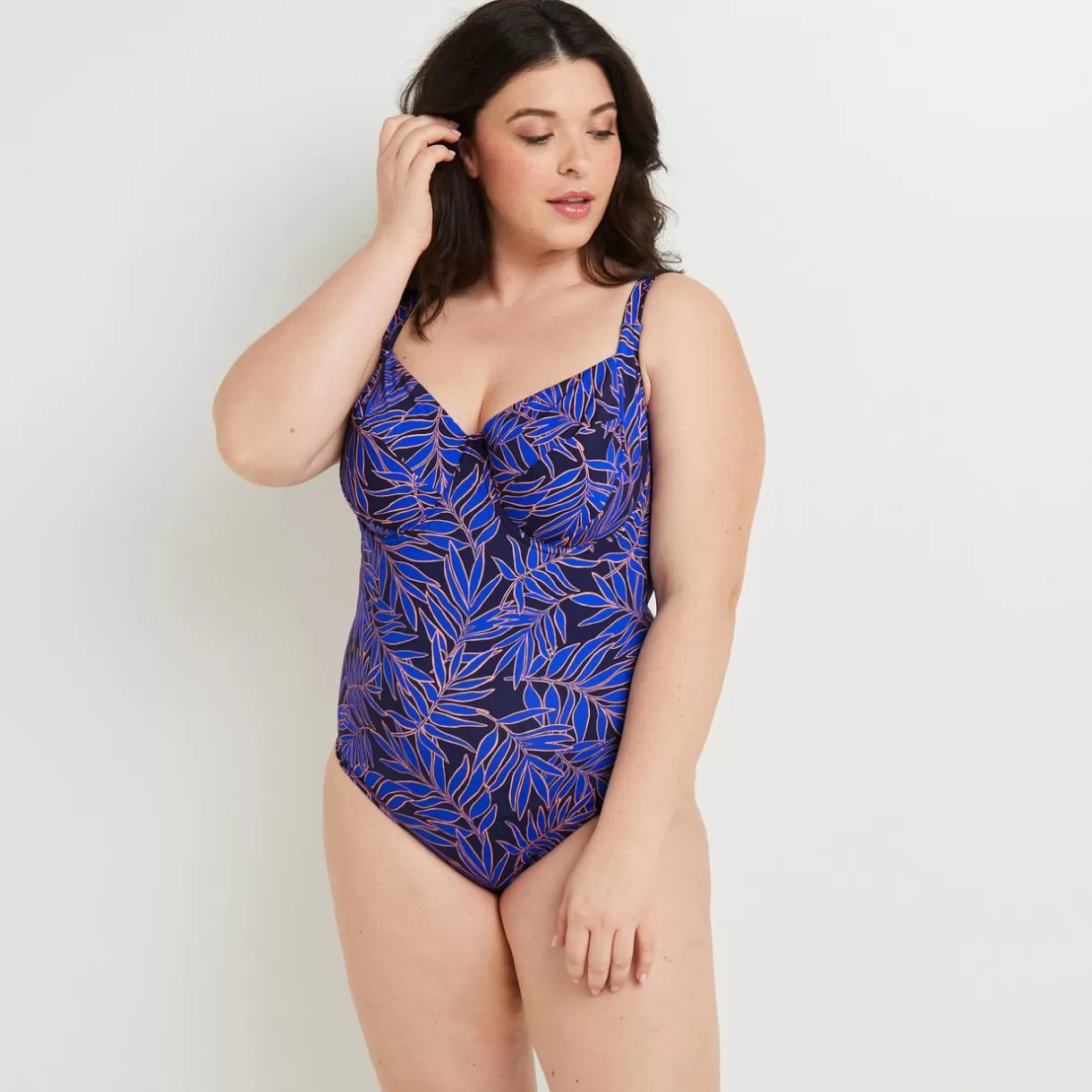 Maillot De Bain Poitrine Généreuse (e, F Et G) | Maillot De Bain 1 Pièce<MOON MAILLOT 1 PIECE GRANDS BONNETS MULTICO BLEU MULTICOBLEU