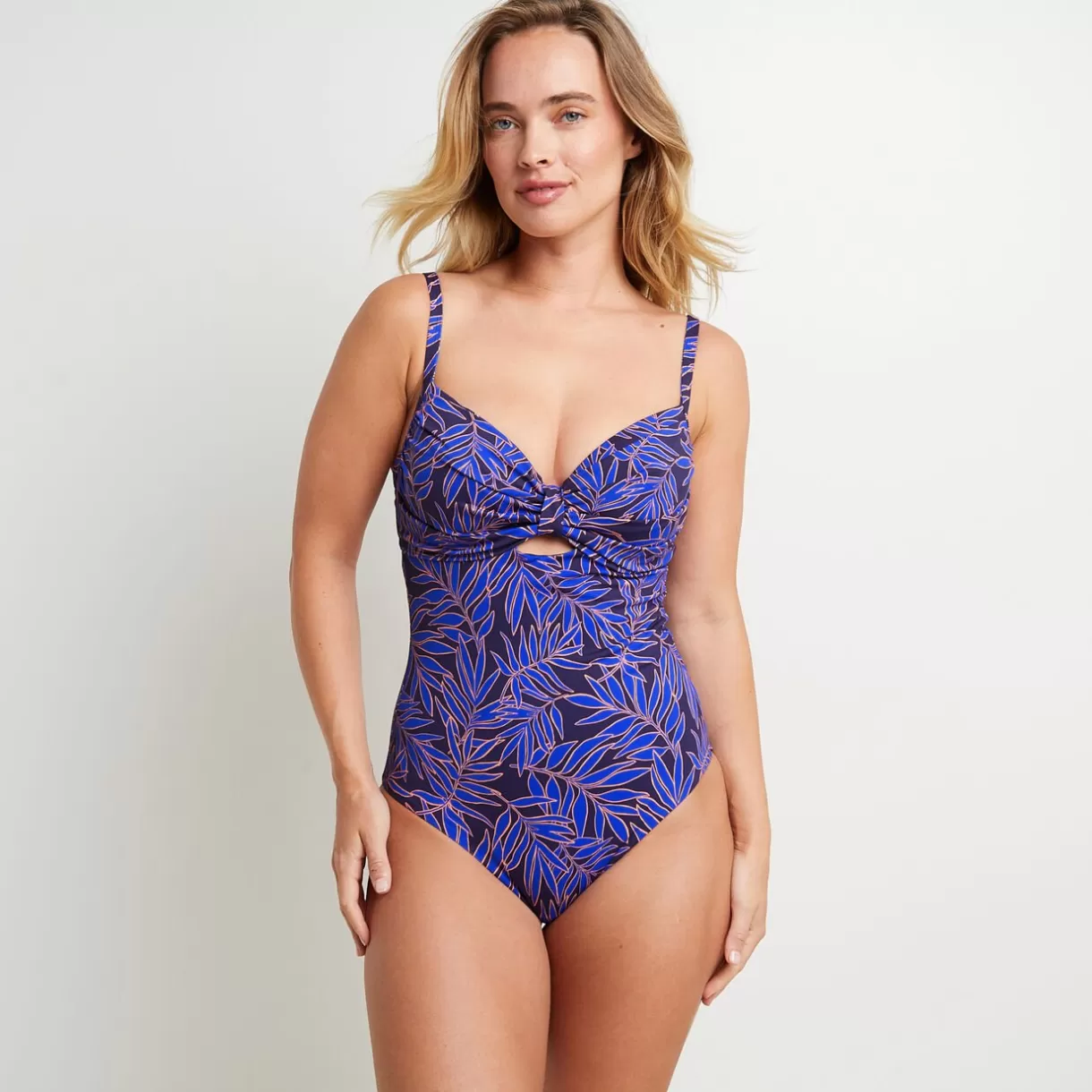 Maillot De Bain Poitrine Généreuse (e, F Et G) | Maillot De Bain 1 Pièce<MOON MAILLOT DE BAIN 1 PIECE AMPLI MULTICO BLEU MULTICOBLEU