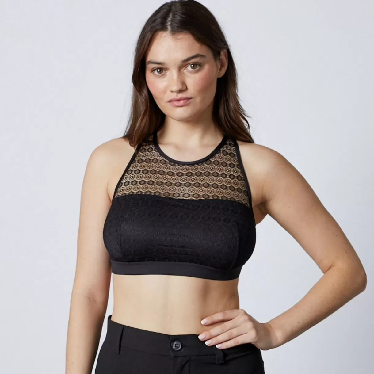 Soutien-gorge Sans-armatures / Triangle<FACETTE MINI BUSTIER DENTELLE NOIR