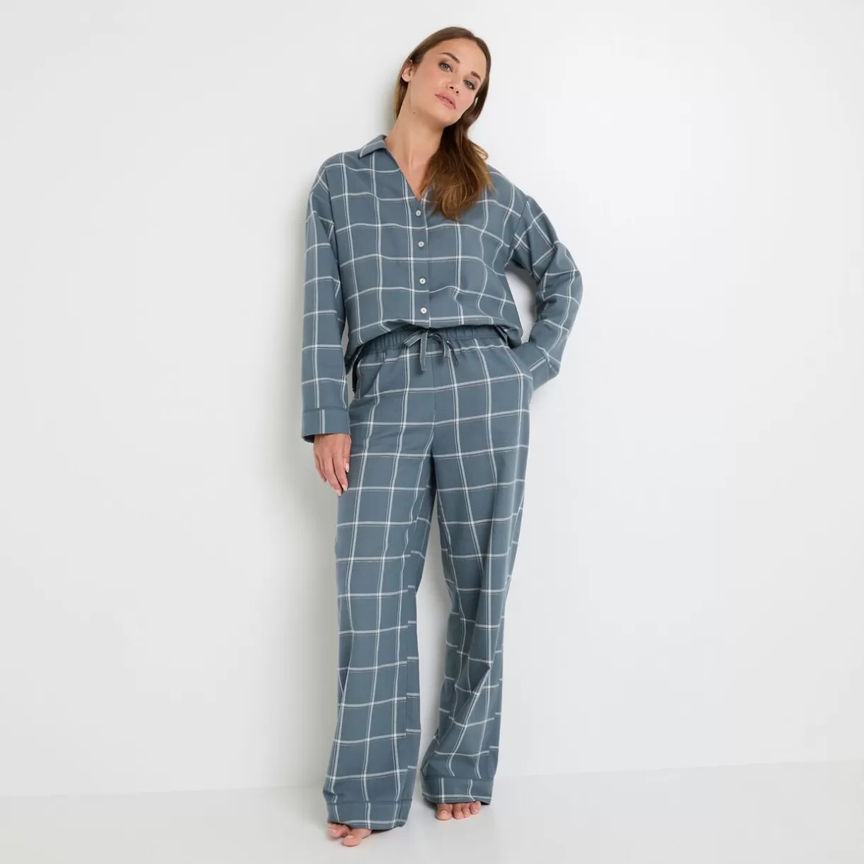 Bas De Pyjama | Pyjama<FAMILLE PANTALON À CARREAUX FLANELLE MULTICO BLEU MULTICOBLEU