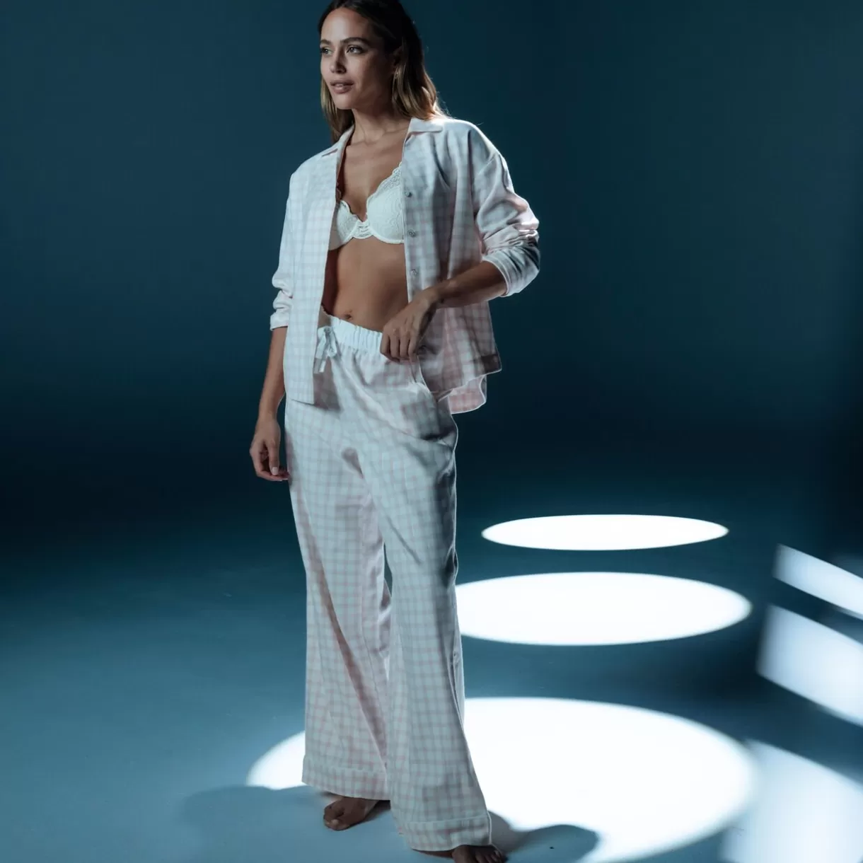 Bas De Pyjama | Pyjama<FAMILLE PANTALON À CARREAUX FLANELLE MULTICO ROSE MULTICOROSE