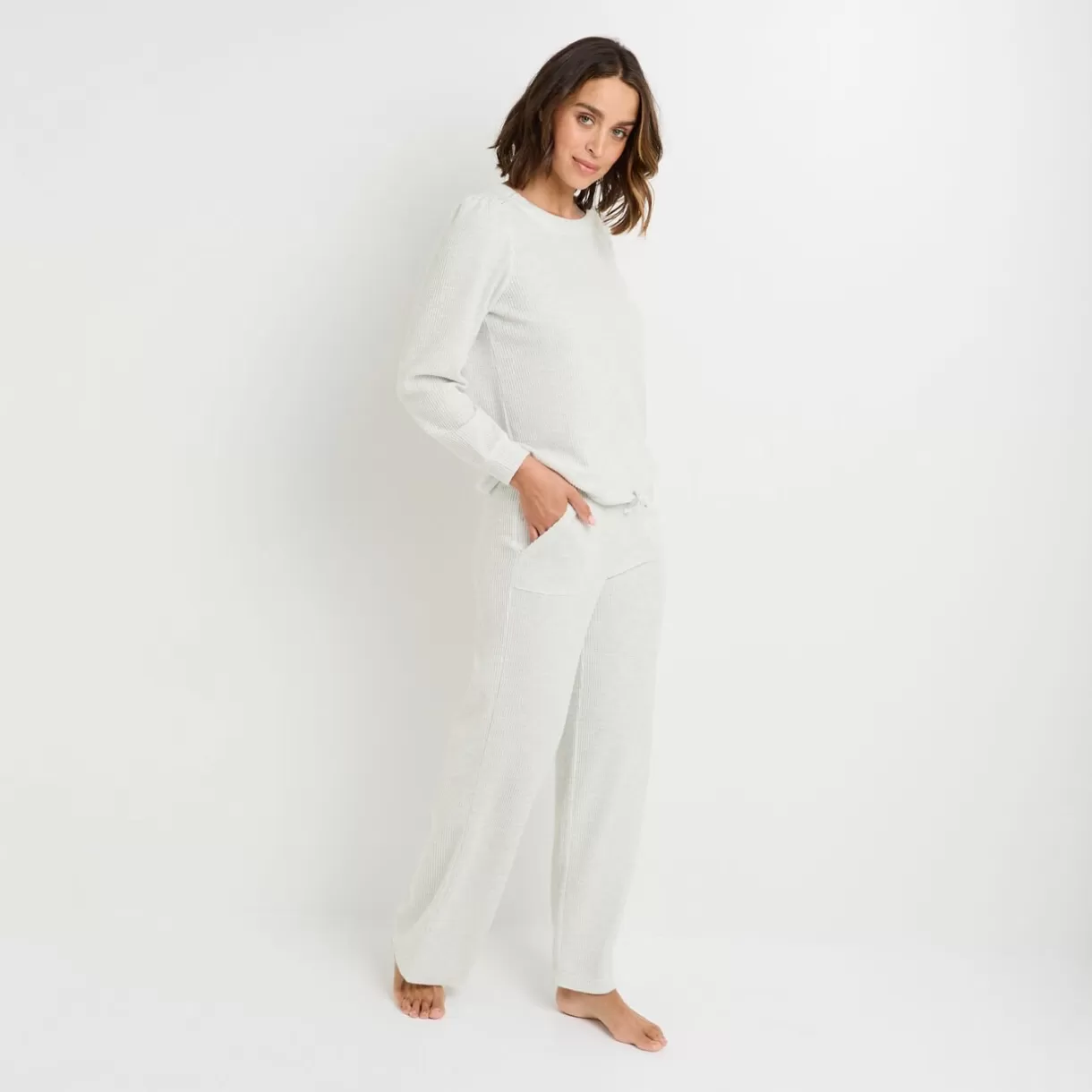 Bas De Pyjama | Pyjama<GAUFRETTE PANTALON GRIS CLAIR GRISCLAIR