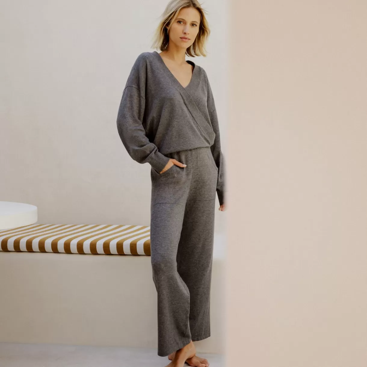 Bas De Pyjama | Pyjama<FEERIE PANTALON LARGE GRIS