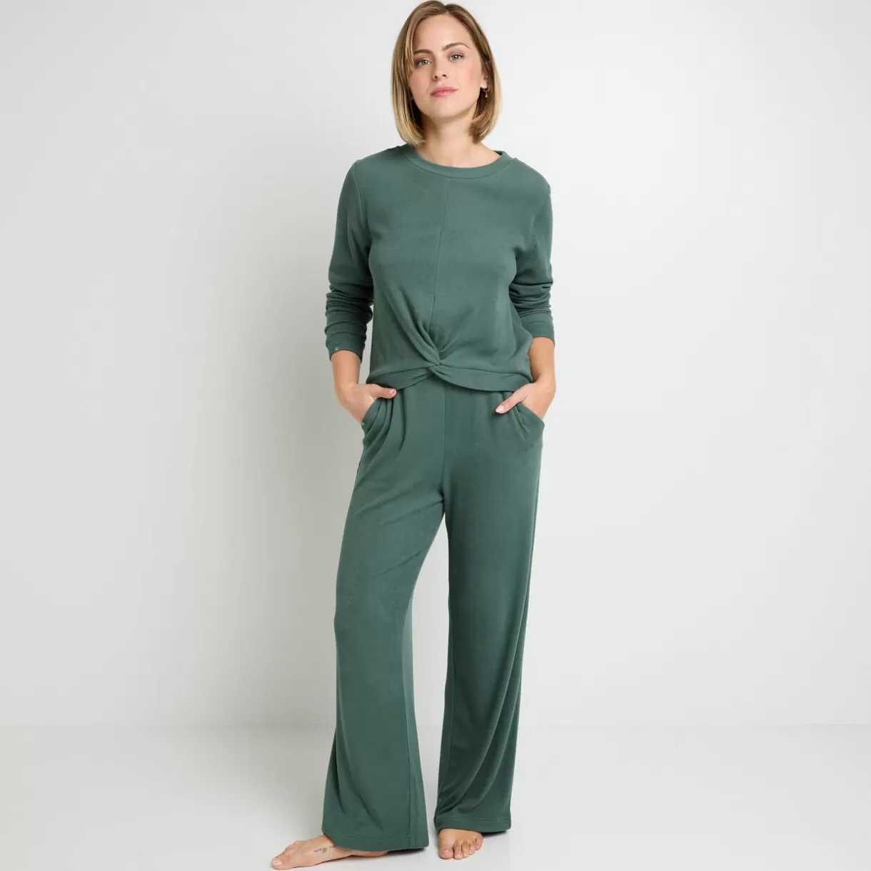 Bas De Pyjama | Pyjama<FLOREAL PANTALON LARGE PETROLE