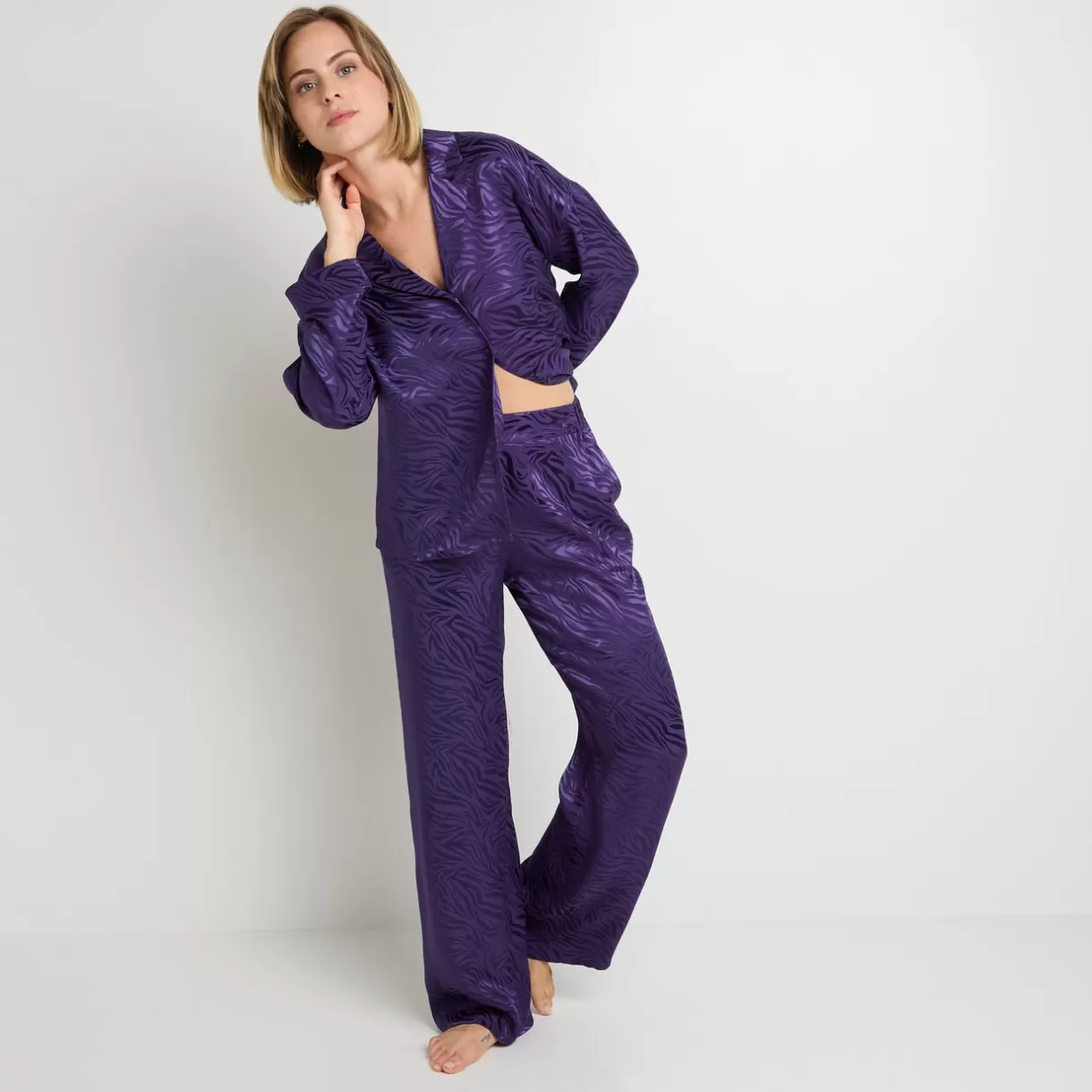 Bas De Pyjama | Pyjama<FRIMOUSSE PANTALON SATIN VIOLET