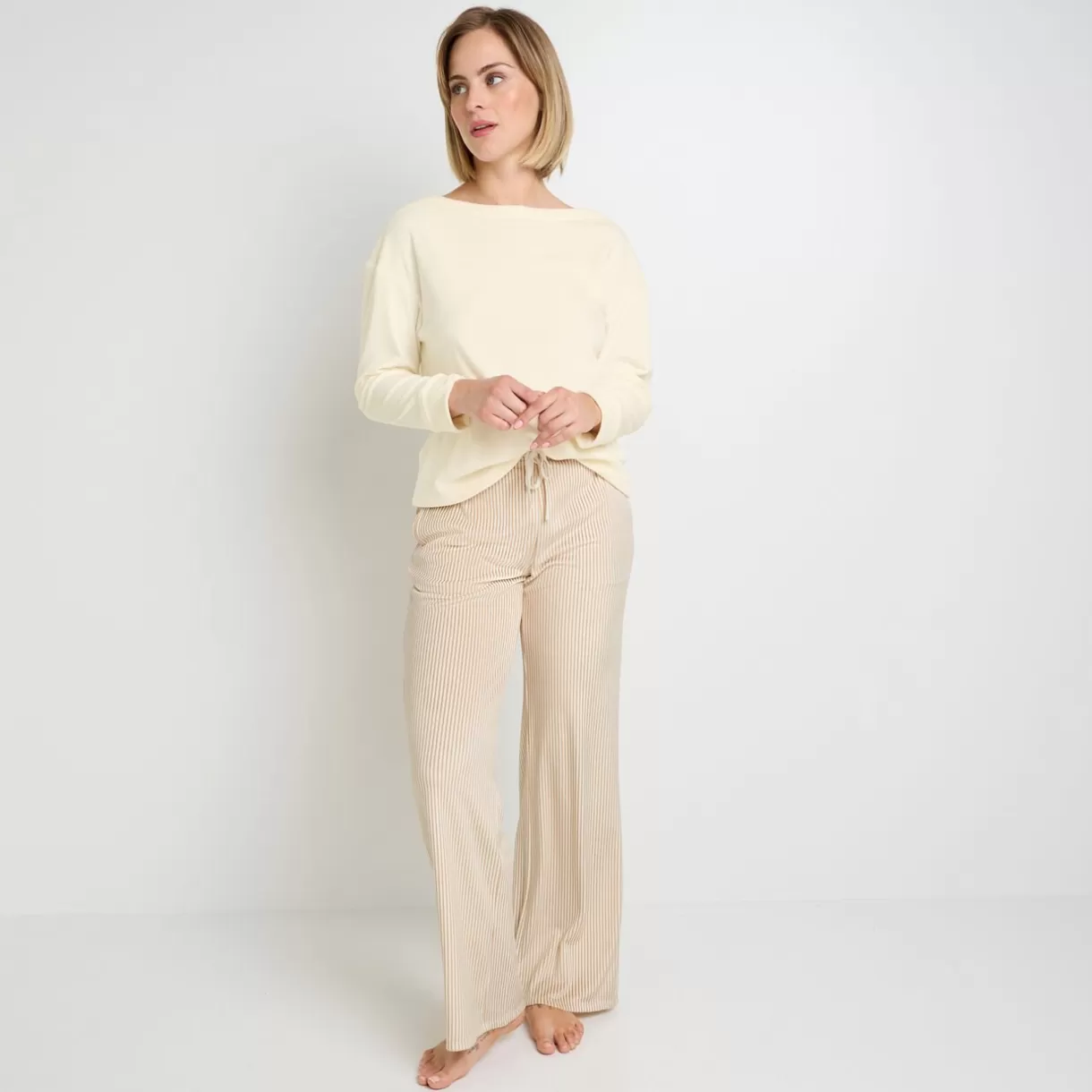 Bas De Pyjama | Pyjama<FLUFFY PANTALON VELOURS MULTICO BLANC MULTICOBLANC