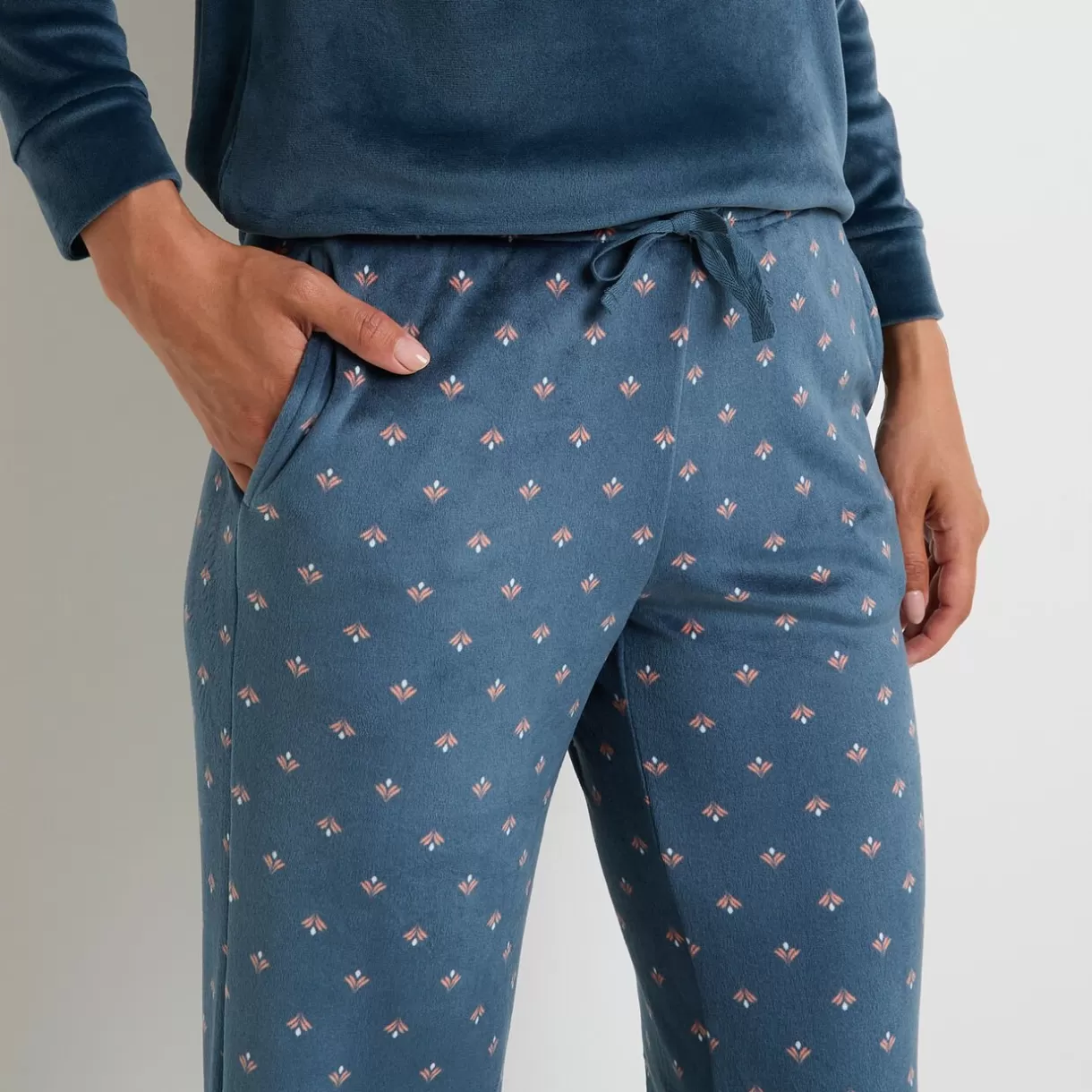 Bas De Pyjama | Pyjama<FLUFFY PANTALON VELOURS MULTICO BLEU MULTICOBLEU