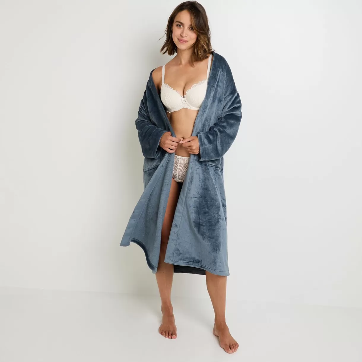 Peignoir / Déshabillé / Gilet<FEMMA PEIGNOIR LONG BLEU