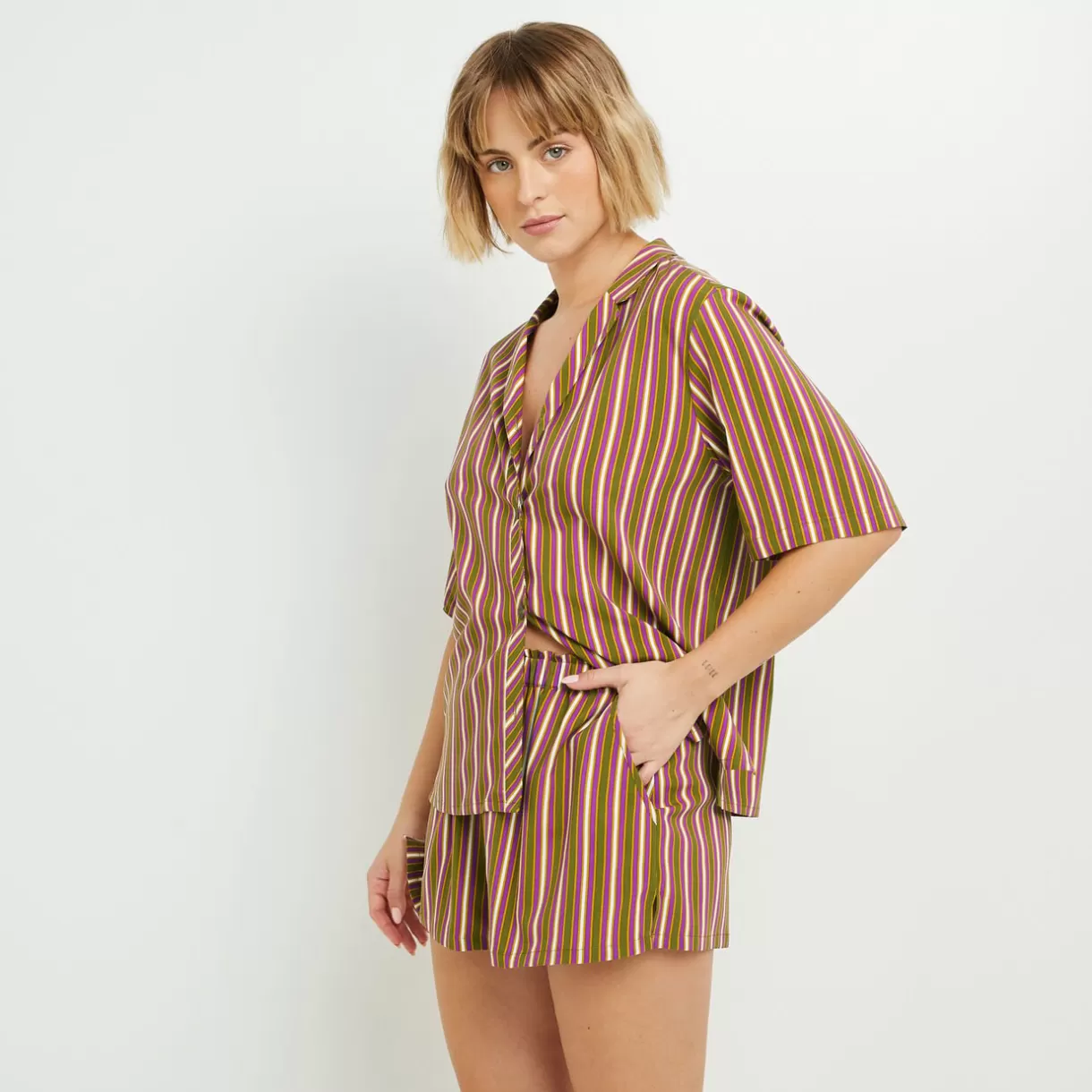 Bas De Pyjama | Pyjama<FARNIENTE SHORT MULTICO ROSE MULTICOROSE