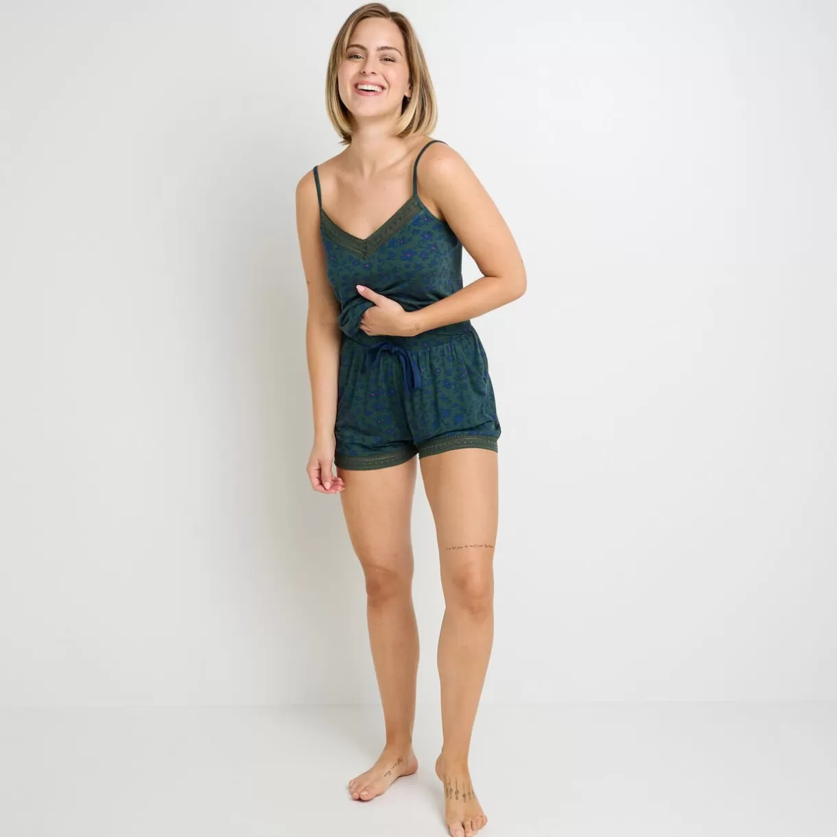Bas De Pyjama | Pyjama<CAMILLE Short MULTICO VERT MULTICOVERT