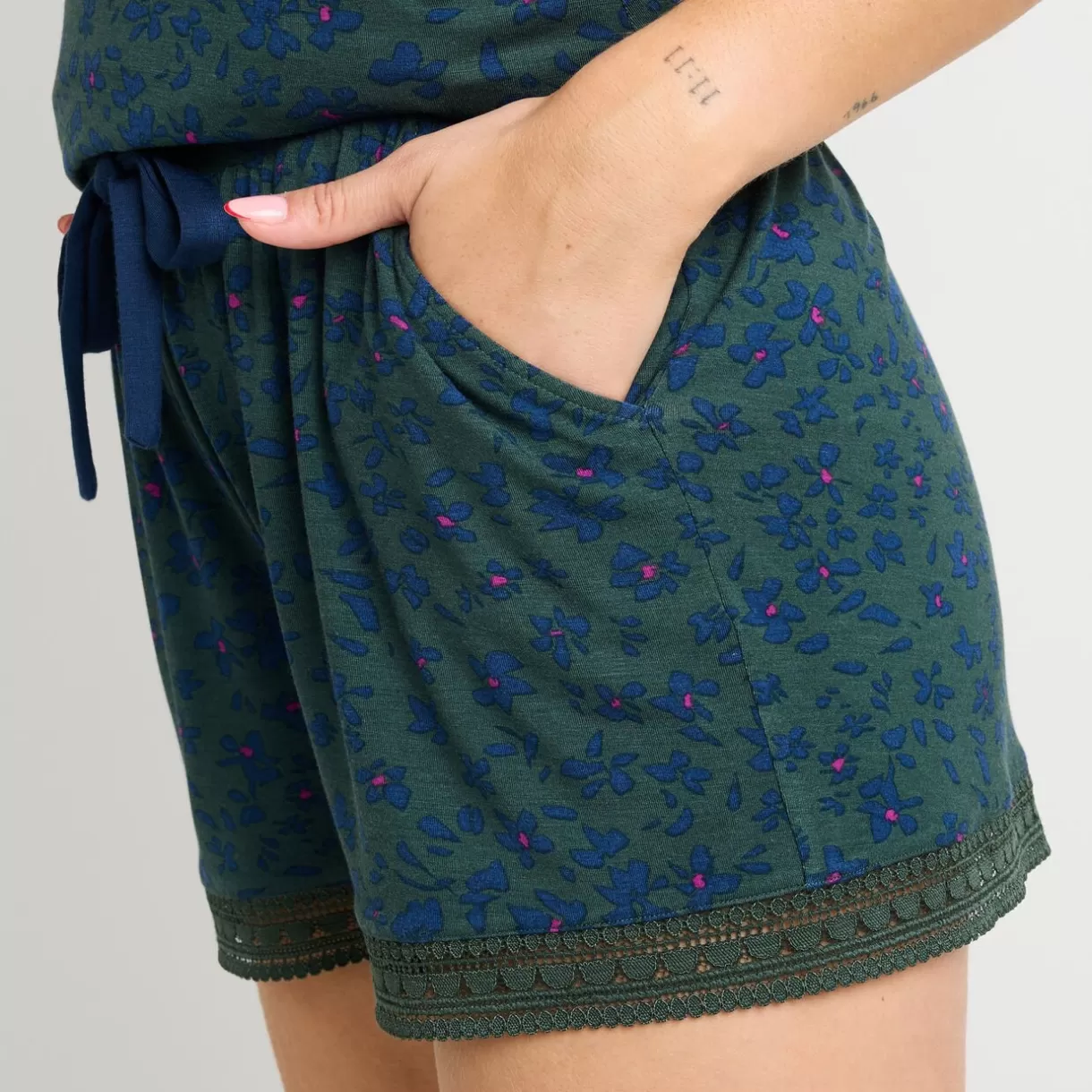 Bas De Pyjama | Pyjama<CAMILLE Short MULTICO VERT MULTICOVERT
