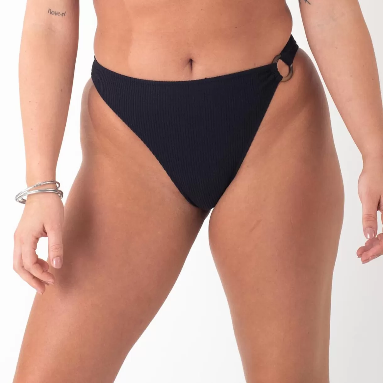 Maillot De Bain 2 Pièces<GALON SLIP MAILLE GAUFREE DETAIL ANNEAU NOIR