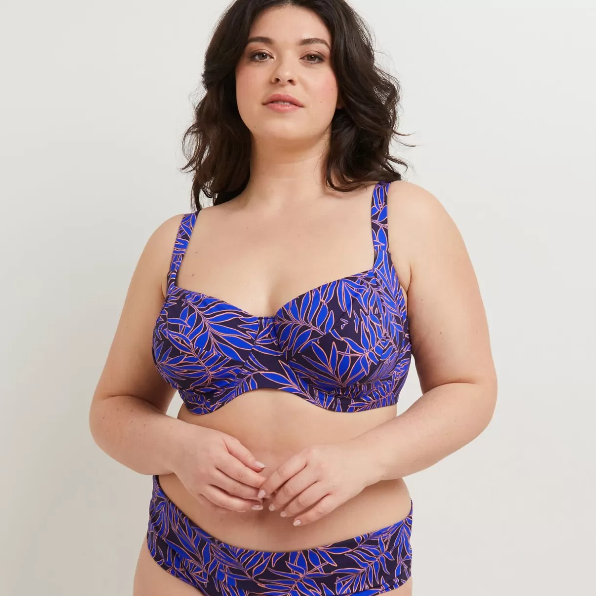 Maillot De Bain Poitrine Généreuse (e, F Et G) | Maillot De Bain 2 Pièces<MOON SOUTIEN GORGE EMBOITANT MULTICO BLEU MULTICOBLEU