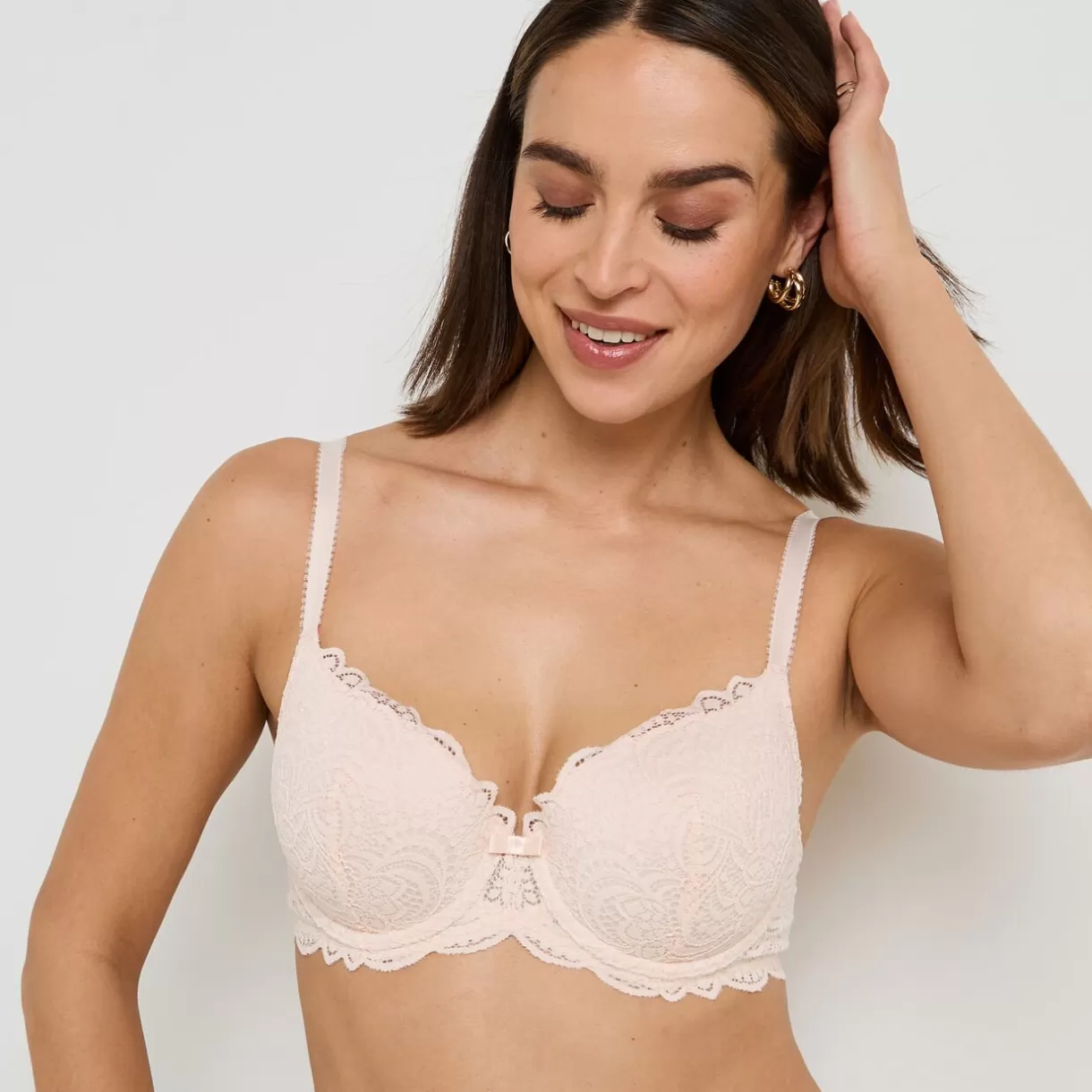 Soutien-gorge Ampliforme / Foulard | Poitrine Généreuse (bonnets E, F Et G)<DENTELLE SOUTIEN-GORGE AMPLI POUDRE