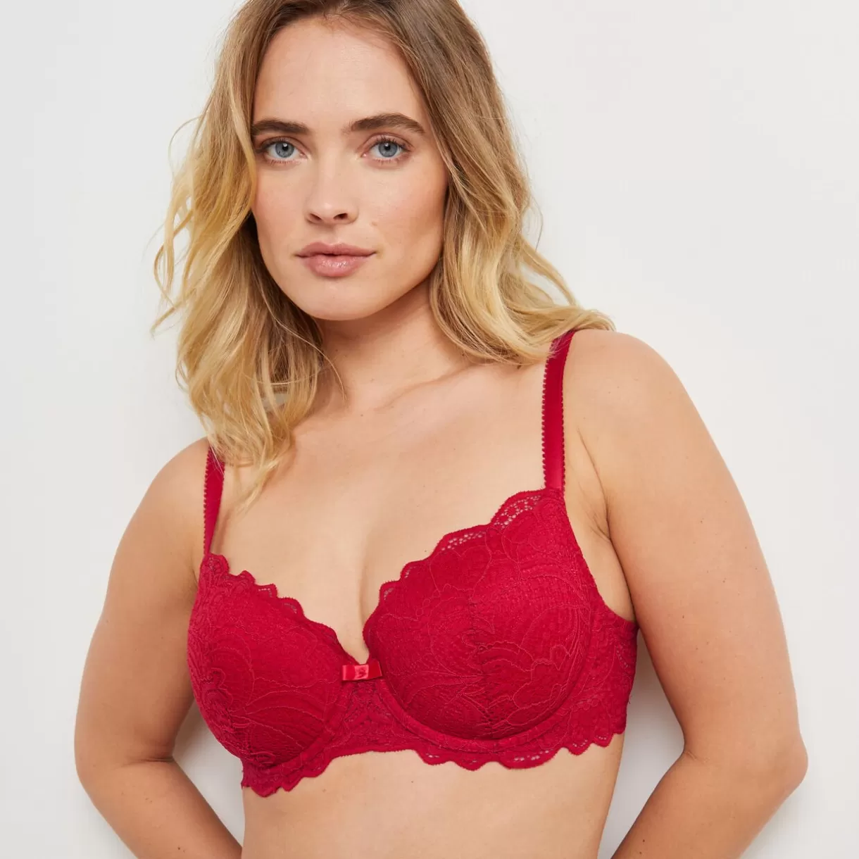 Soutien-gorge Ampliforme / Foulard | Poitrine Généreuse (bonnets E, F Et G)<DENTELLE SOUTIEN-GORGE AMPLI ROUGE