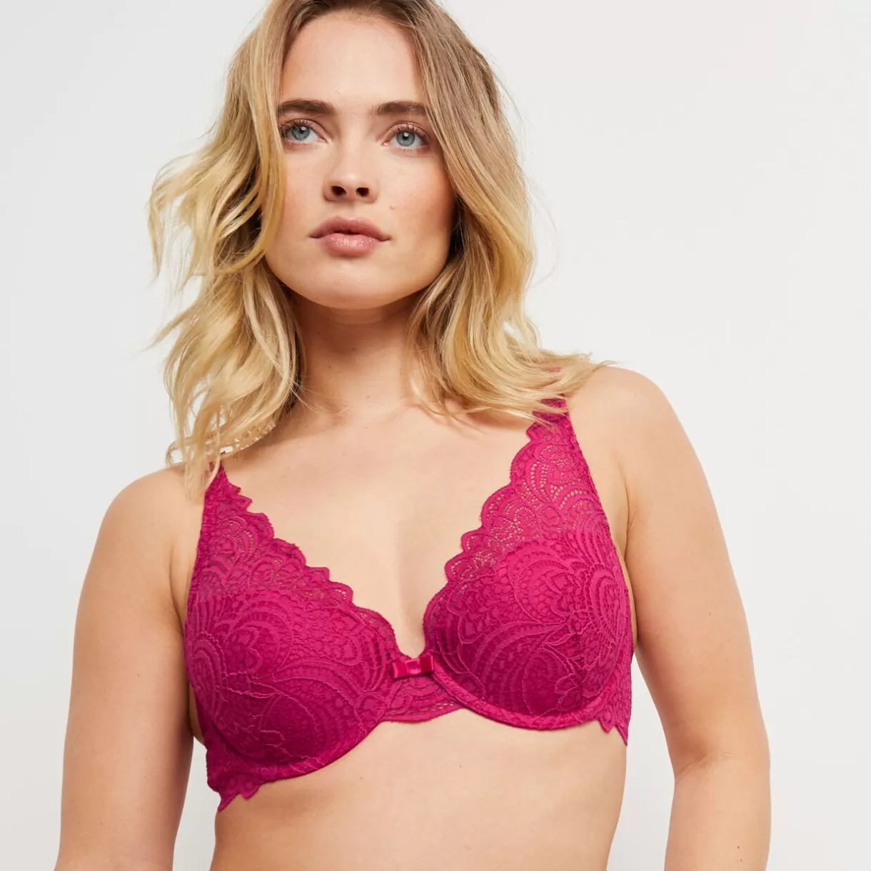 Soutien-gorge Ampliforme / Foulard | Poitrine Généreuse (bonnets E, F Et G)<DENTELLE SOUTIEN-GORGE AMPLI FOULARD FUCHSIA
