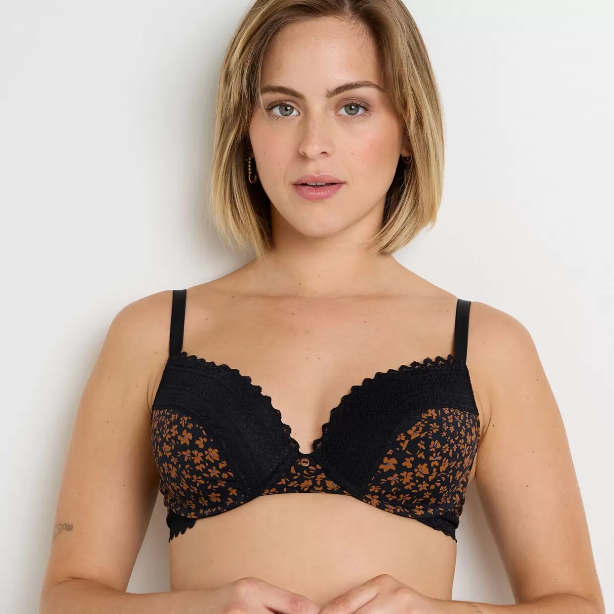 Soutien-gorge Ampliforme / Foulard<DOUCE SOUTIEN-GORGE AMPLIFORME MICROFIBRE MULTICO NOIR MULTICONOIR