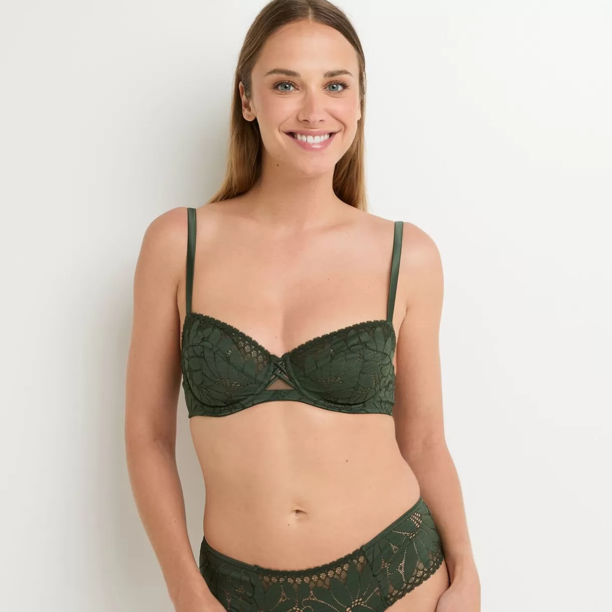 Soutien-gorge Corbeille / Emboîtant<FIRE SOUTIEN-GORGE BALCONNET DENTELLE KAKI
