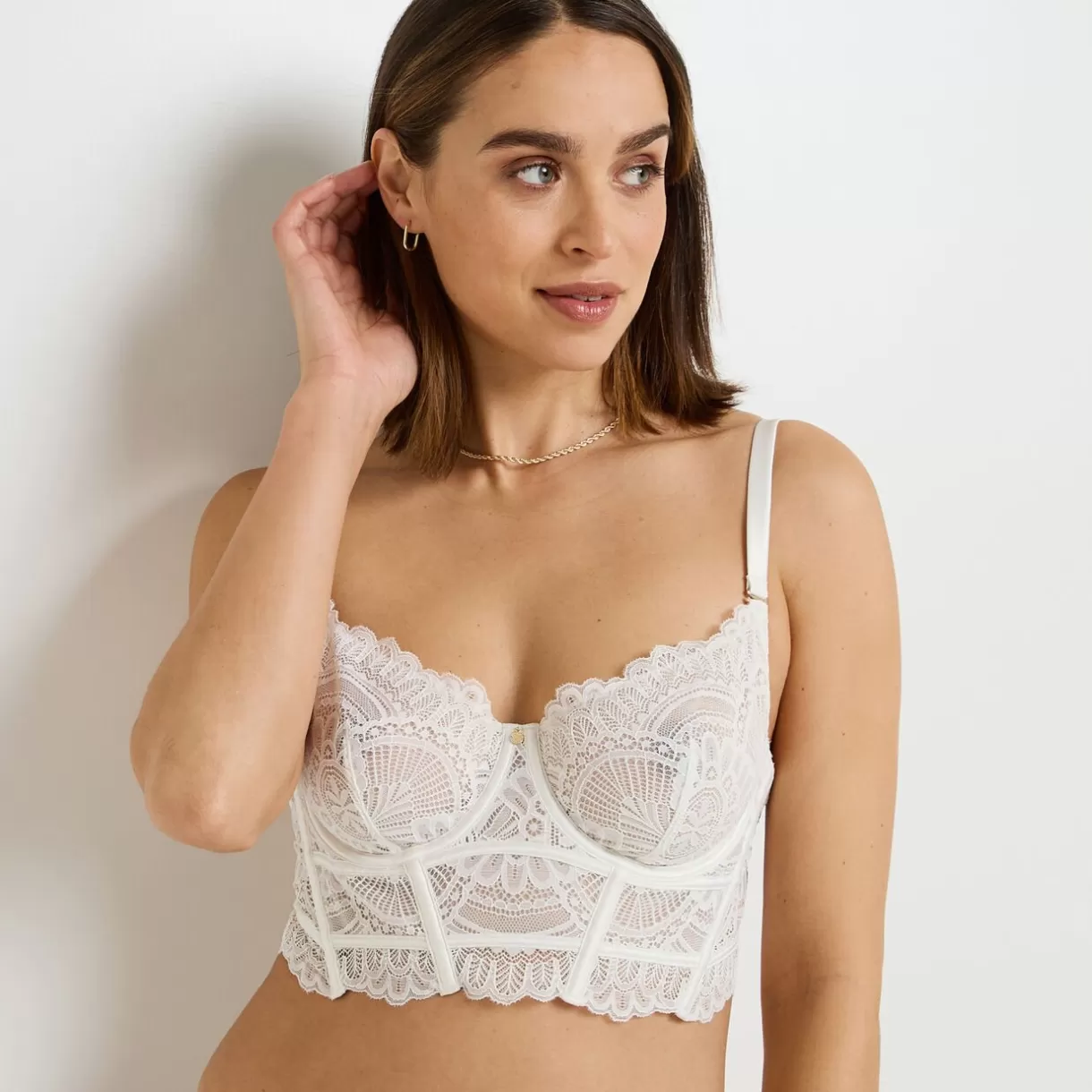 Soutiens-gorge & Bodys Sexy | Soutien-gorge Corbeille / Emboîtant<GLADYS SOUTIEN-GORGE BUSTIER DOS NU BLANC