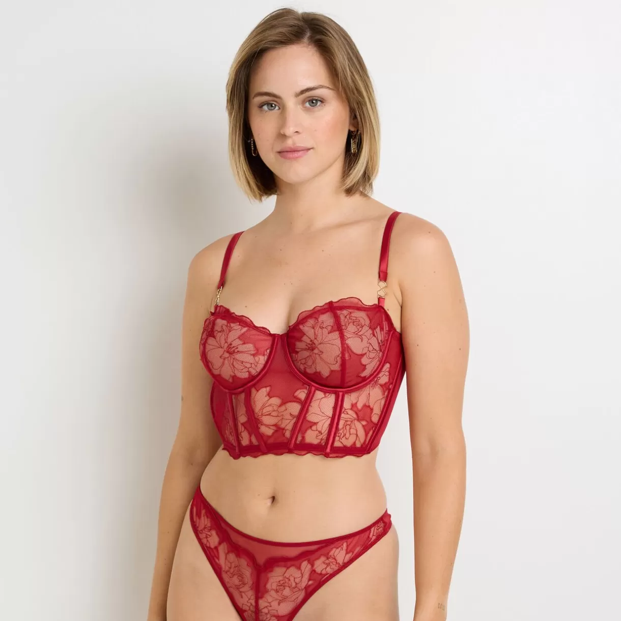 Soutiens-gorge & Bodys Sexy | Soutien-gorge Corbeille / Emboîtant<FEDORA SOUTIEN-GORGE BUSTIER ROUGE