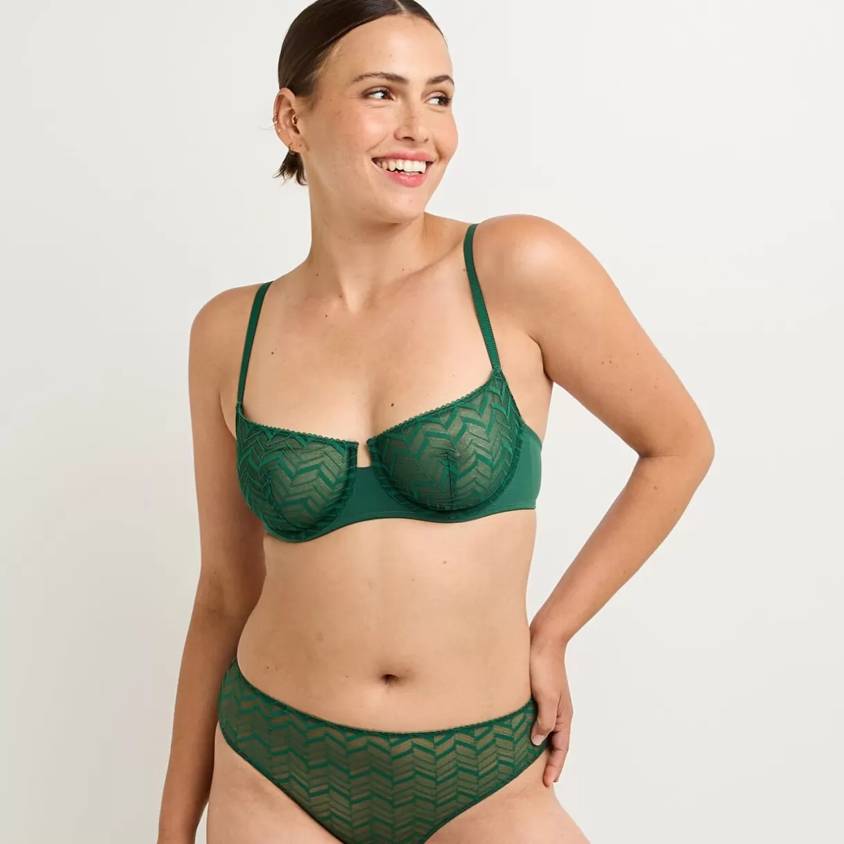 Poitrine Généreuse (bonnets E, F Et G) | Soutien-gorge Corbeille / Emboîtant<FANFAN SOUTIEN-GORGE CORBEILLE VERT FONCE VERTFONCE