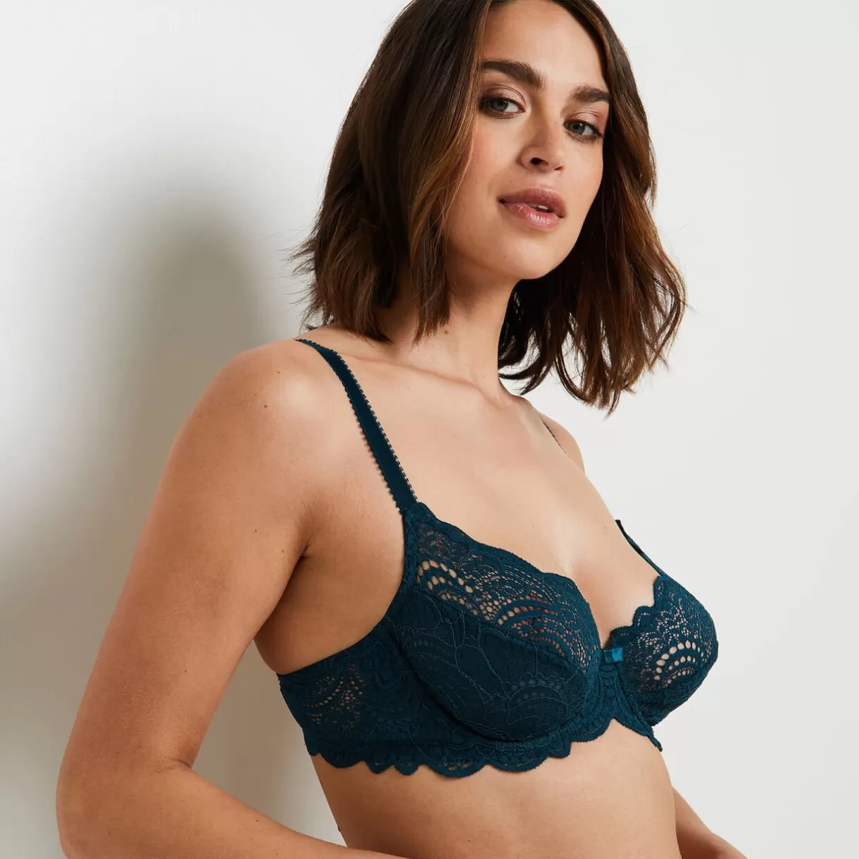 Soutien-gorge Corbeille / Emboîtant<DENTELLE SOUTIEN-GORGE EMBOITANT PETROLE