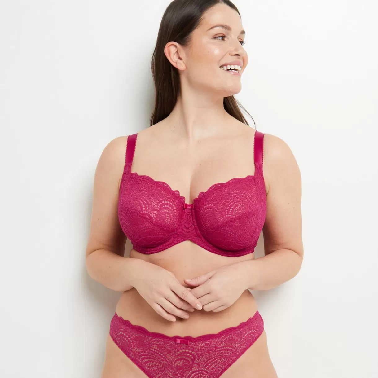 Poitrine Généreuse (bonnets E, F Et G) | Soutien-gorge Corbeille / Emboîtant<DENTELLE SOUTIEN-GORGE GRANDS BONNETS FUCHSIA