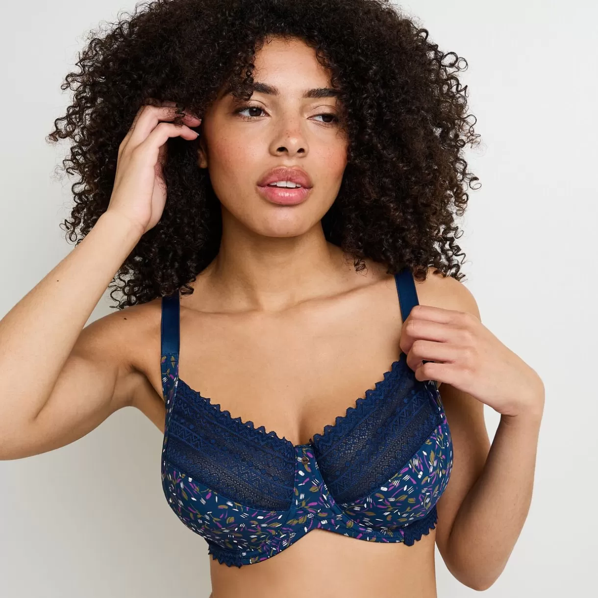 Poitrine Généreuse (bonnets E, F Et G) | Soutien-gorge Corbeille / Emboîtant<DOUCE SOUTIEN-GORGE GRANDS BONNETS MULTICO BLEU MULTICOBLEU