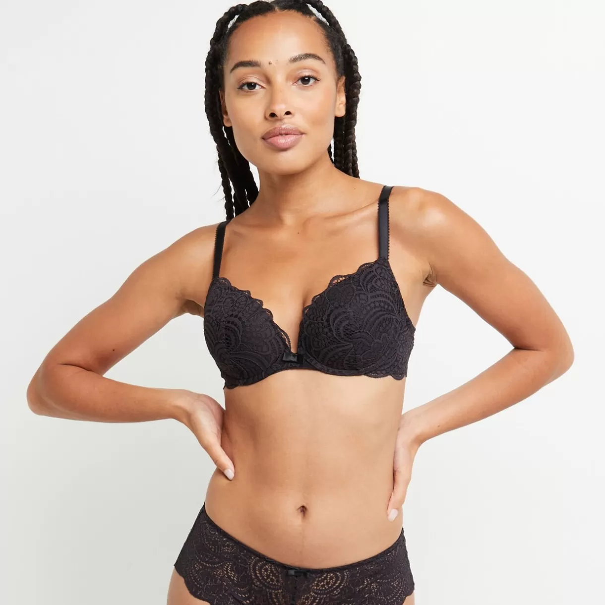 Soutien-gorge Push-up<DENTELLE SOUTIEN-GORGE PUSH NOIR